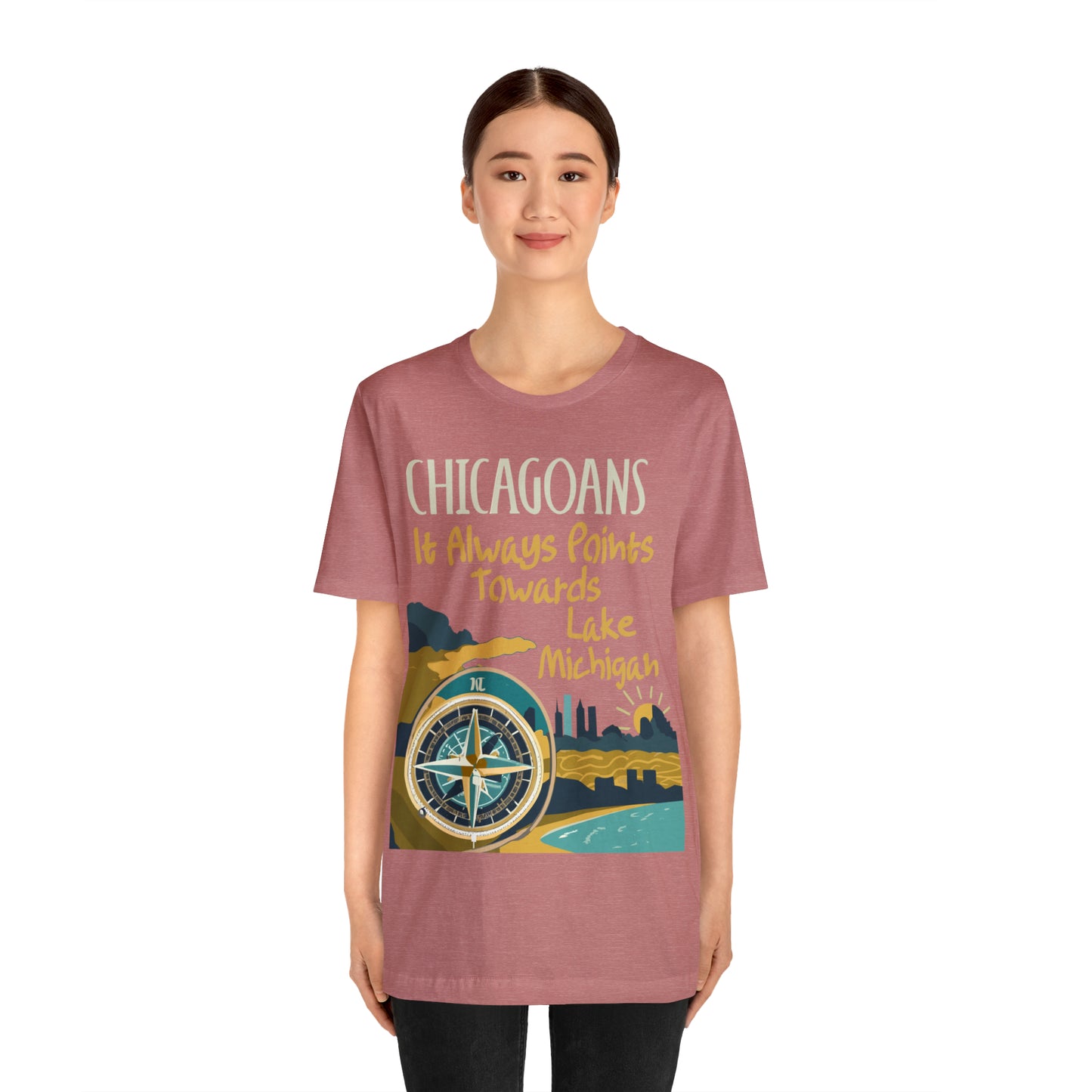 Chicago Compass Always Pointing to Lake Michigan T-Shirt