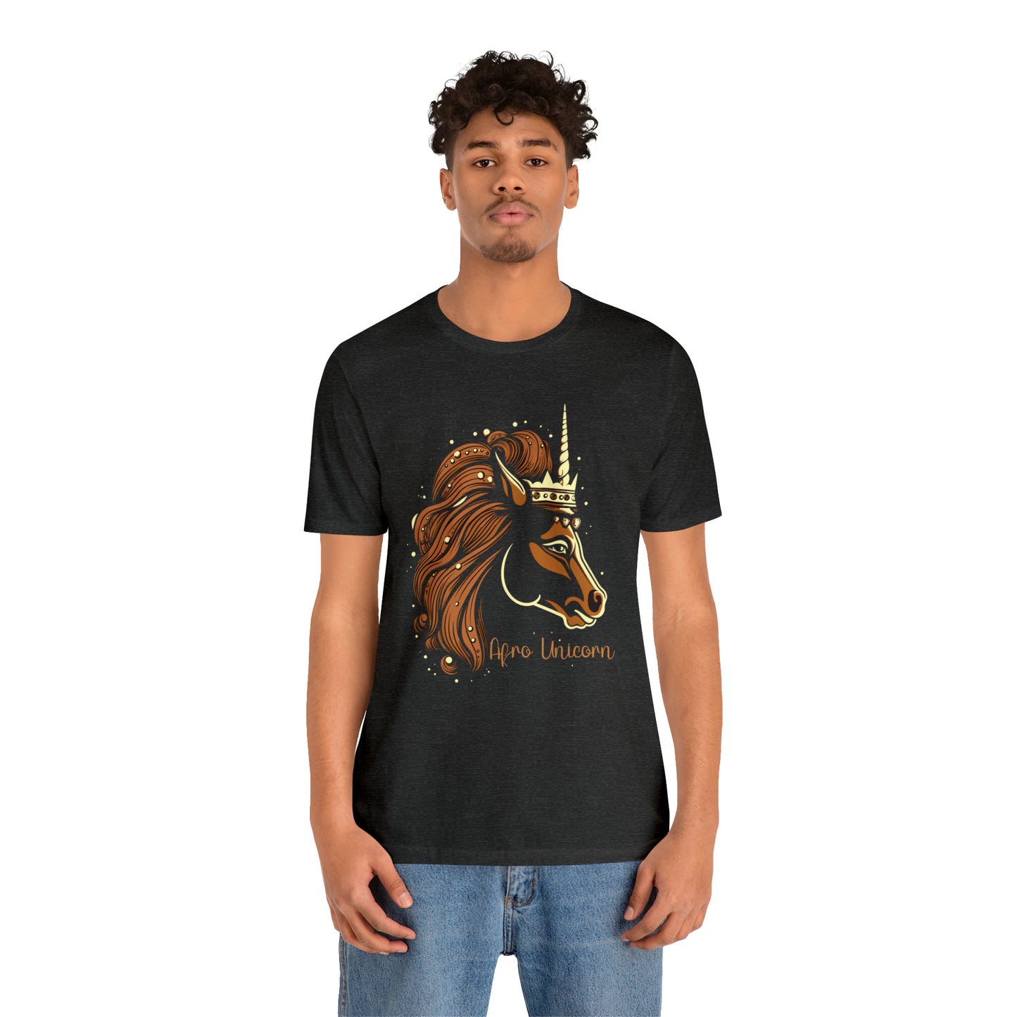 Afro Unicorn with crown - Regal Whimsical Majestic Fantasy Royal T-Shirt