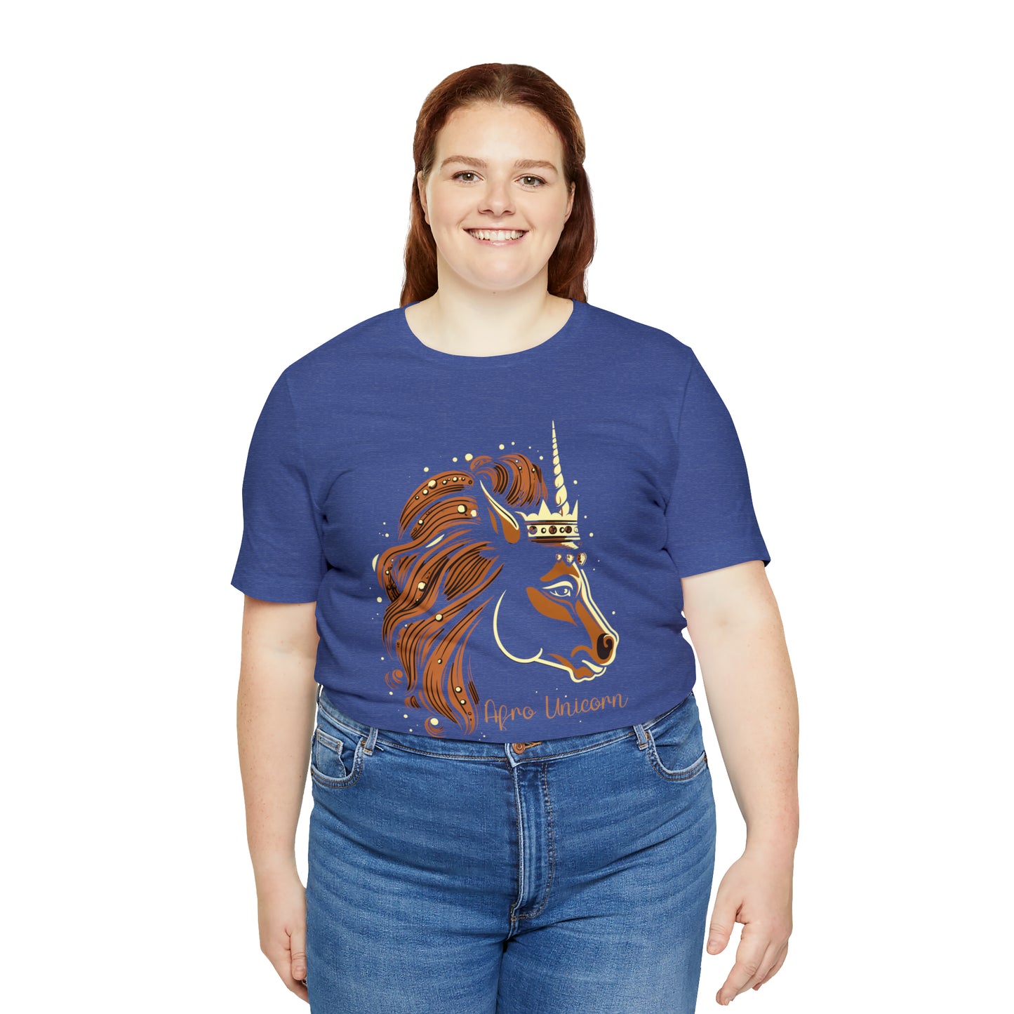 Afro Unicorn with crown - Regal Whimsical Majestic Fantasy Royal T-Shirt