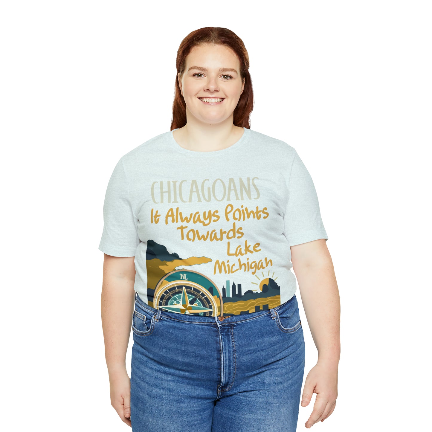 Chicago Compass Always Pointing to Lake Michigan T-Shirt