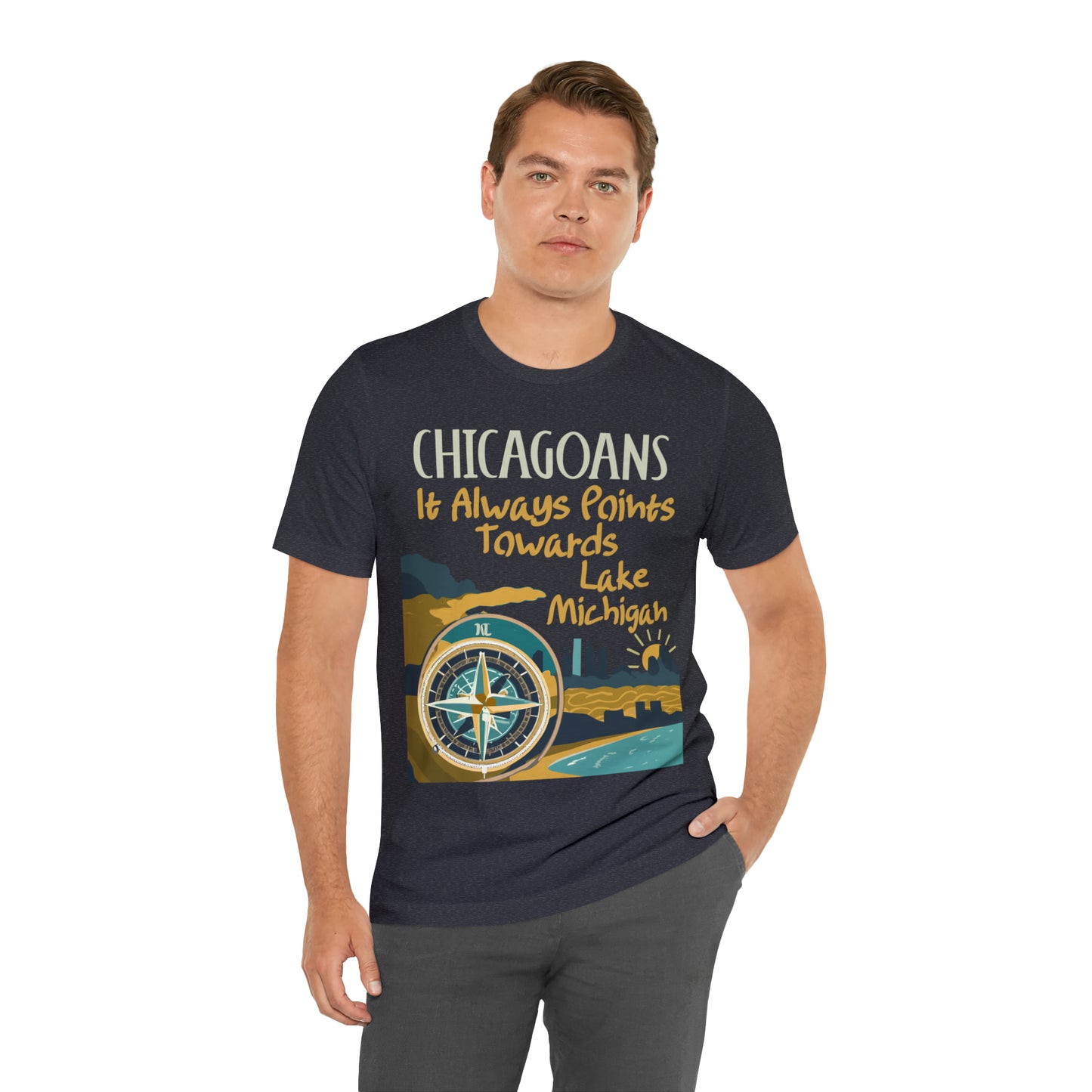 Chicago Compass Always Pointing to Lake Michigan T-Shirt