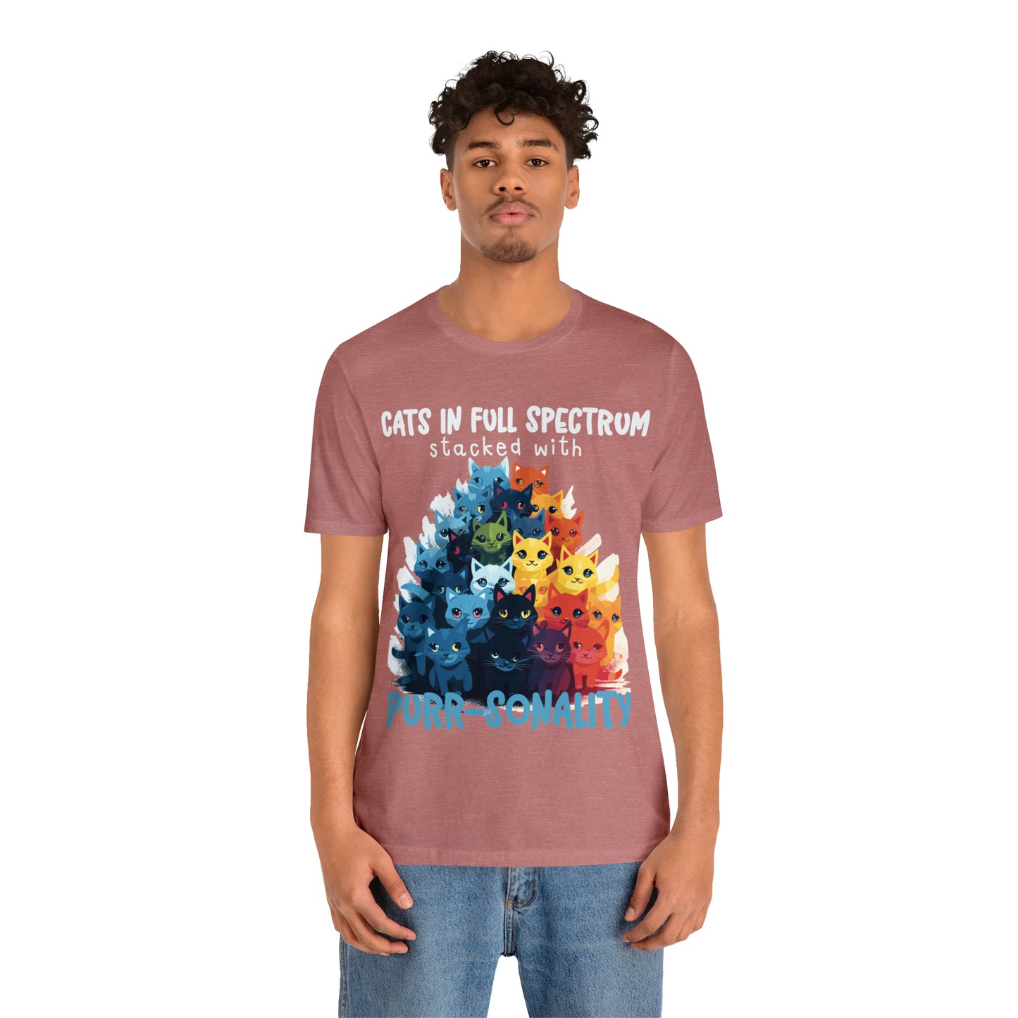 Cats in Full Spectrum Stacked with Purr-sonality Vibrant T-Shirt