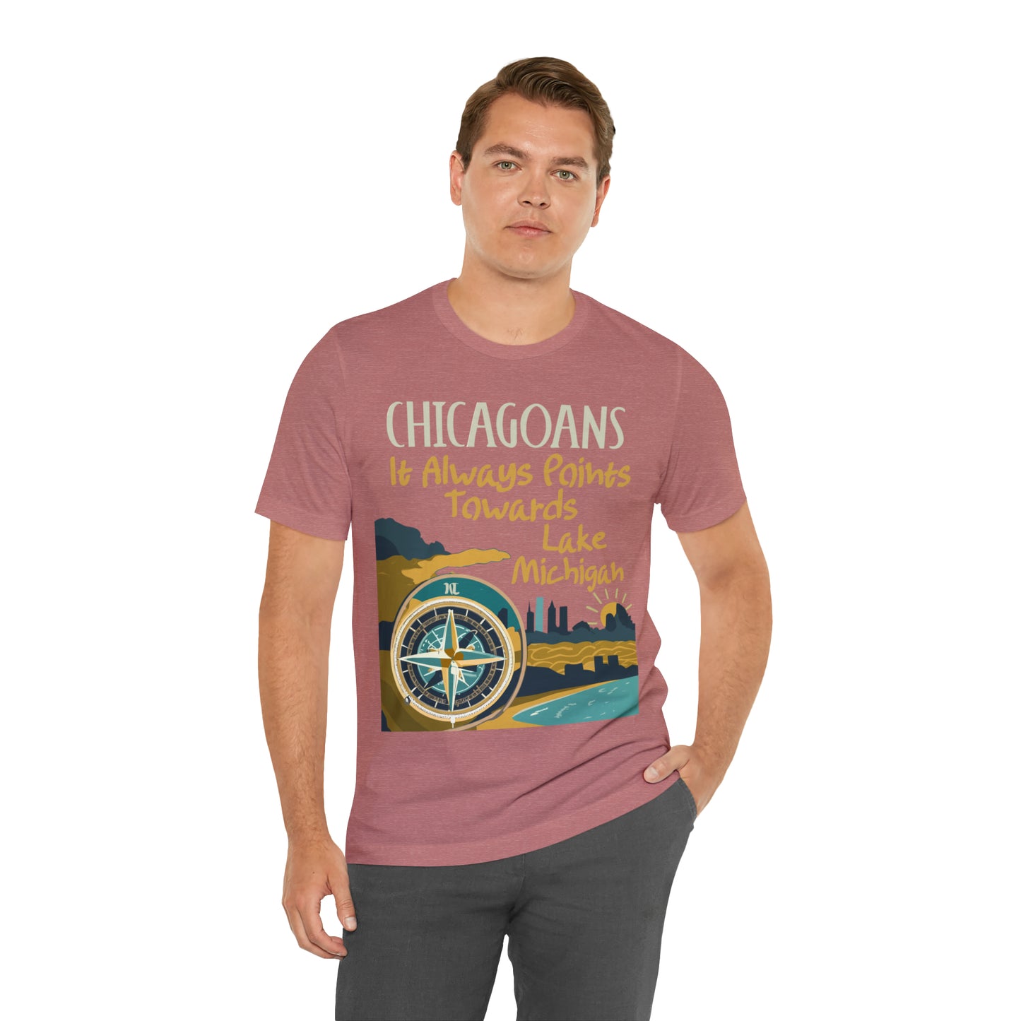 Chicago Compass Always Pointing to Lake Michigan T-Shirt