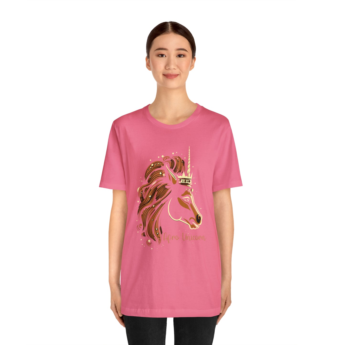 Afro Unicorn with crown - Regal Whimsical Majestic Fantasy Royal T-Shirt