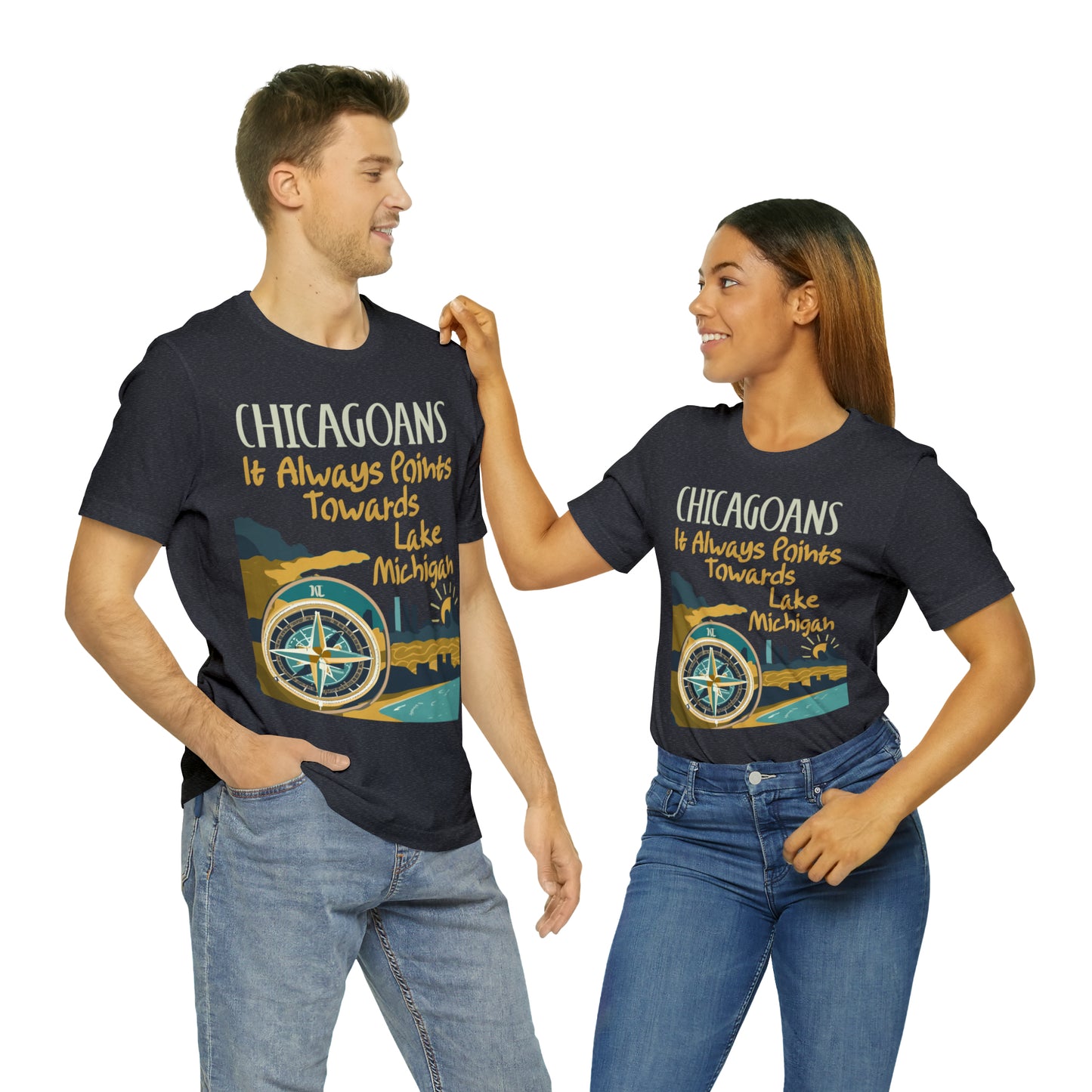 Chicago Compass Always Pointing to Lake Michigan T-Shirt