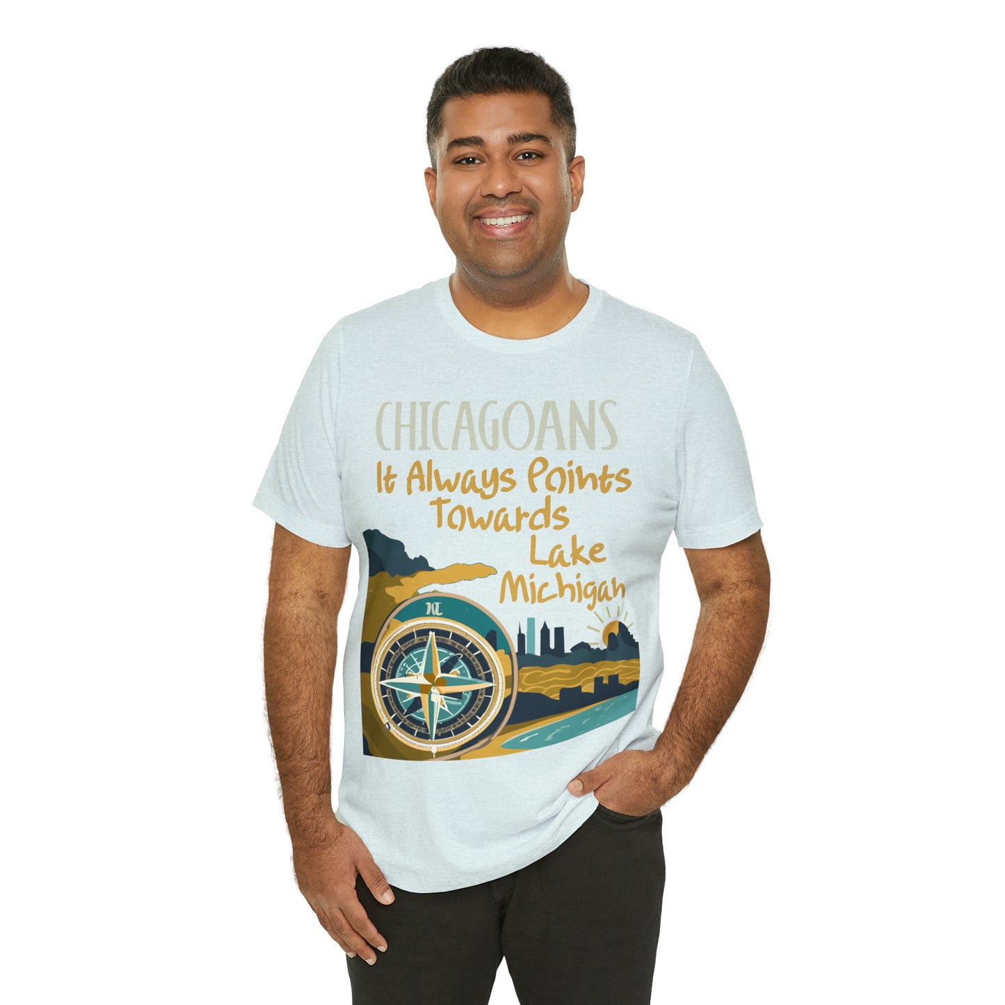 Chicago Compass Always Pointing to Lake Michigan T-Shirt