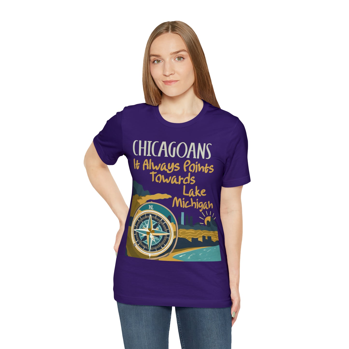 Chicago Compass Always Pointing to Lake Michigan T-Shirt