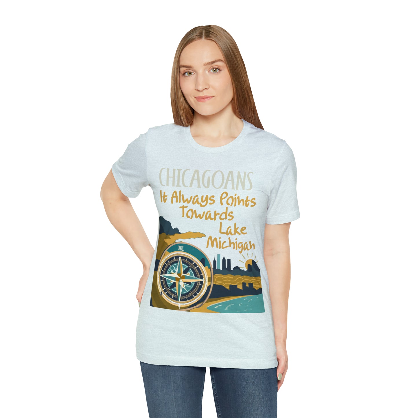 Chicago Compass Always Pointing to Lake Michigan T-Shirt