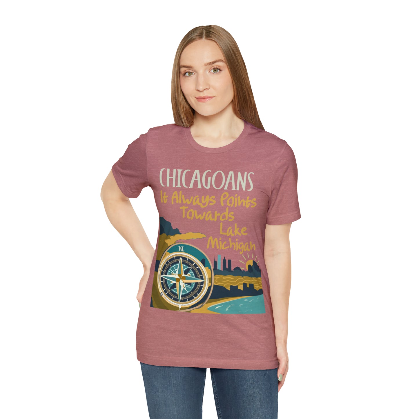 Chicago Compass Always Pointing to Lake Michigan T-Shirt