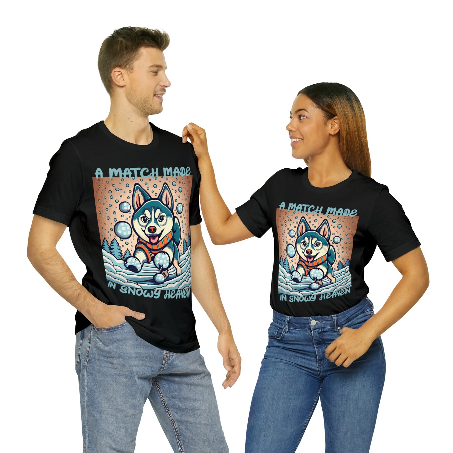 Winter Wonderland Husky Love Match Made In Snowy Heaven T-Shirt