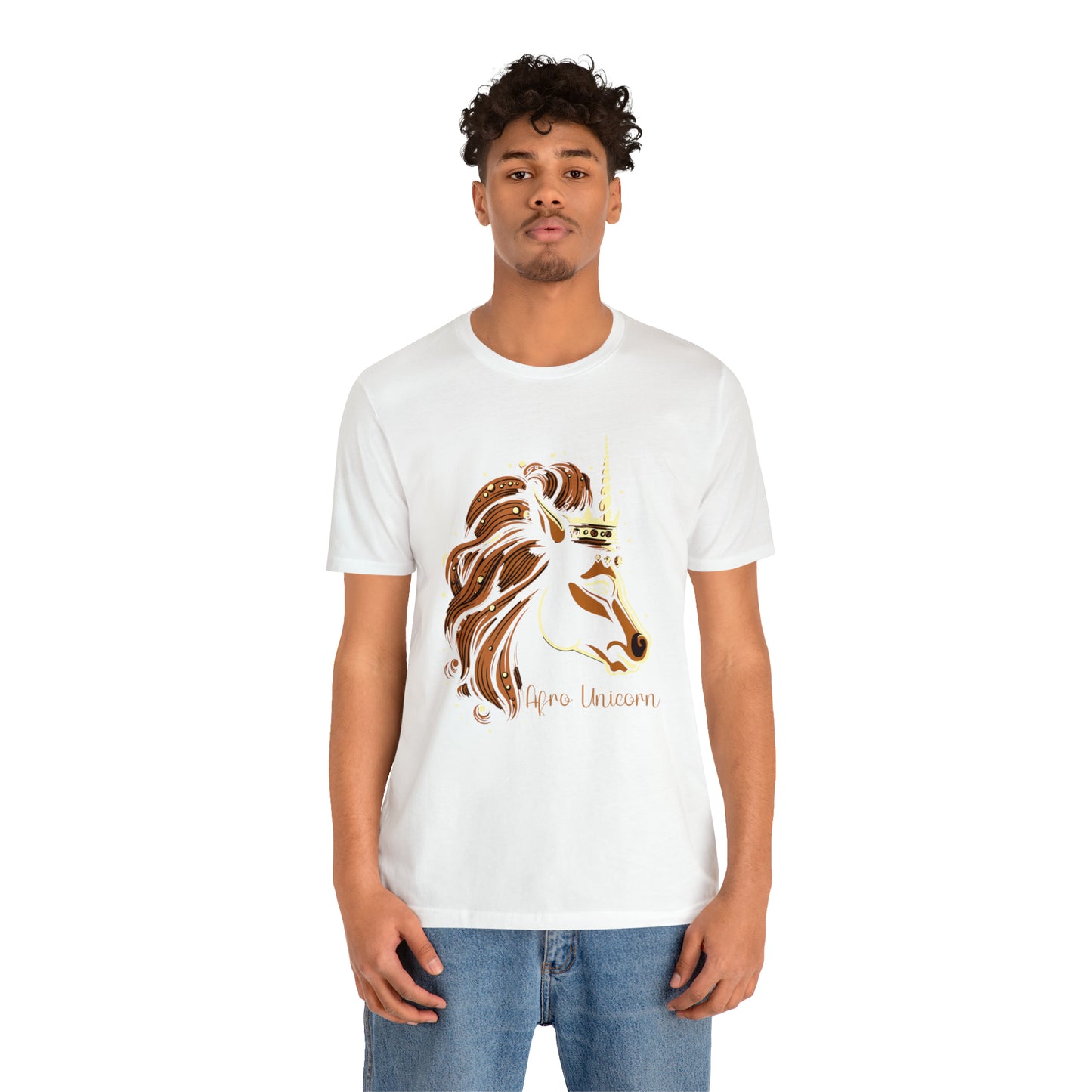 Afro Unicorn with crown - Regal Whimsical Majestic Fantasy Royal T-Shirt