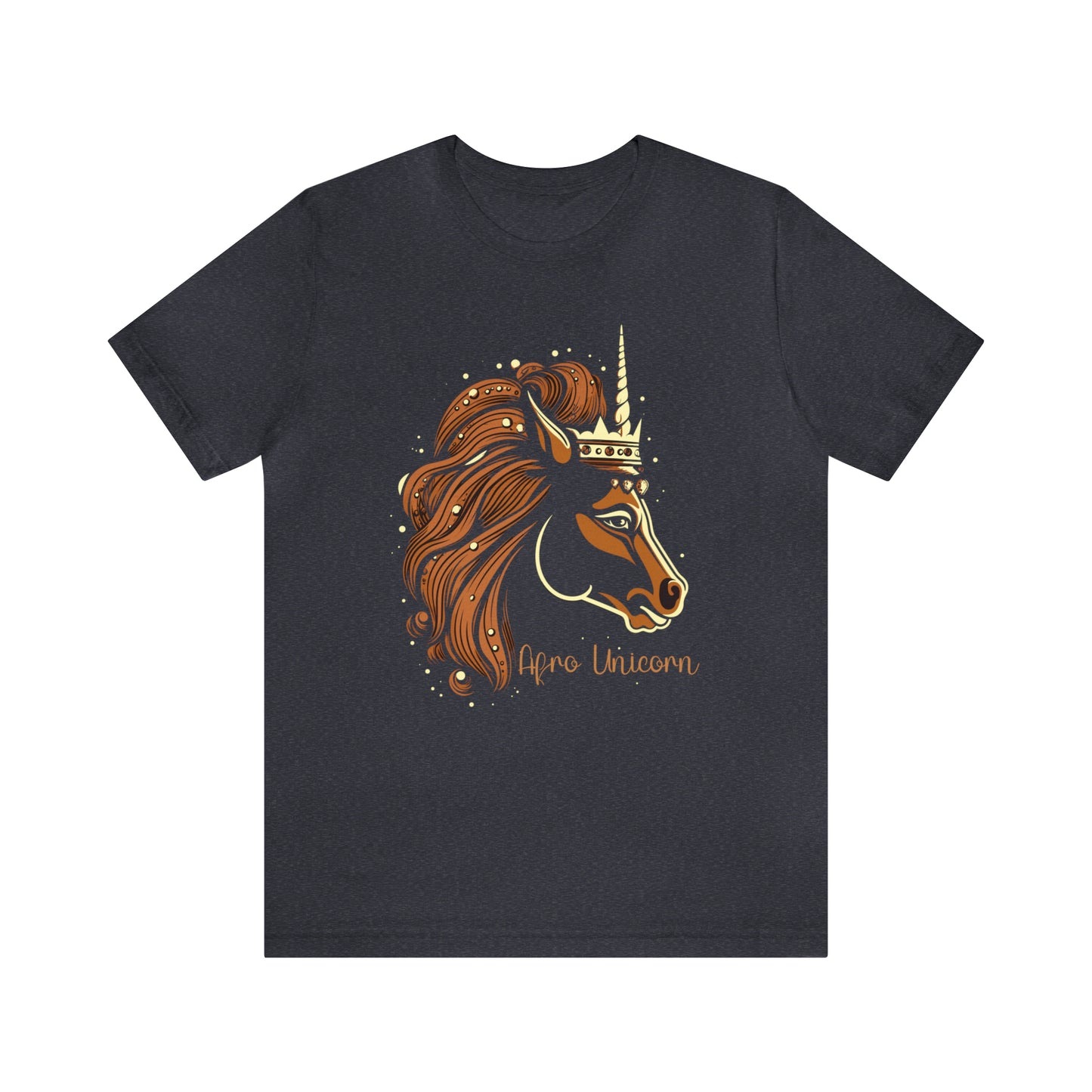 Afro Unicorn with crown - Regal Whimsical Majestic Fantasy Royal T-Shirt