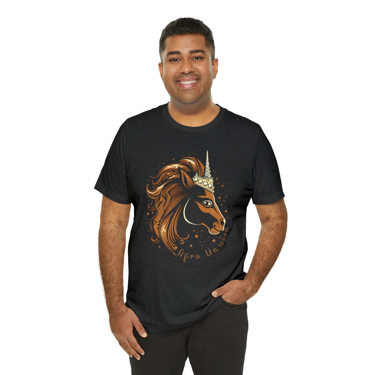 Afro Unicorn with crown - Regal Whimsical Majestic Fantasy Royal T-Shirt