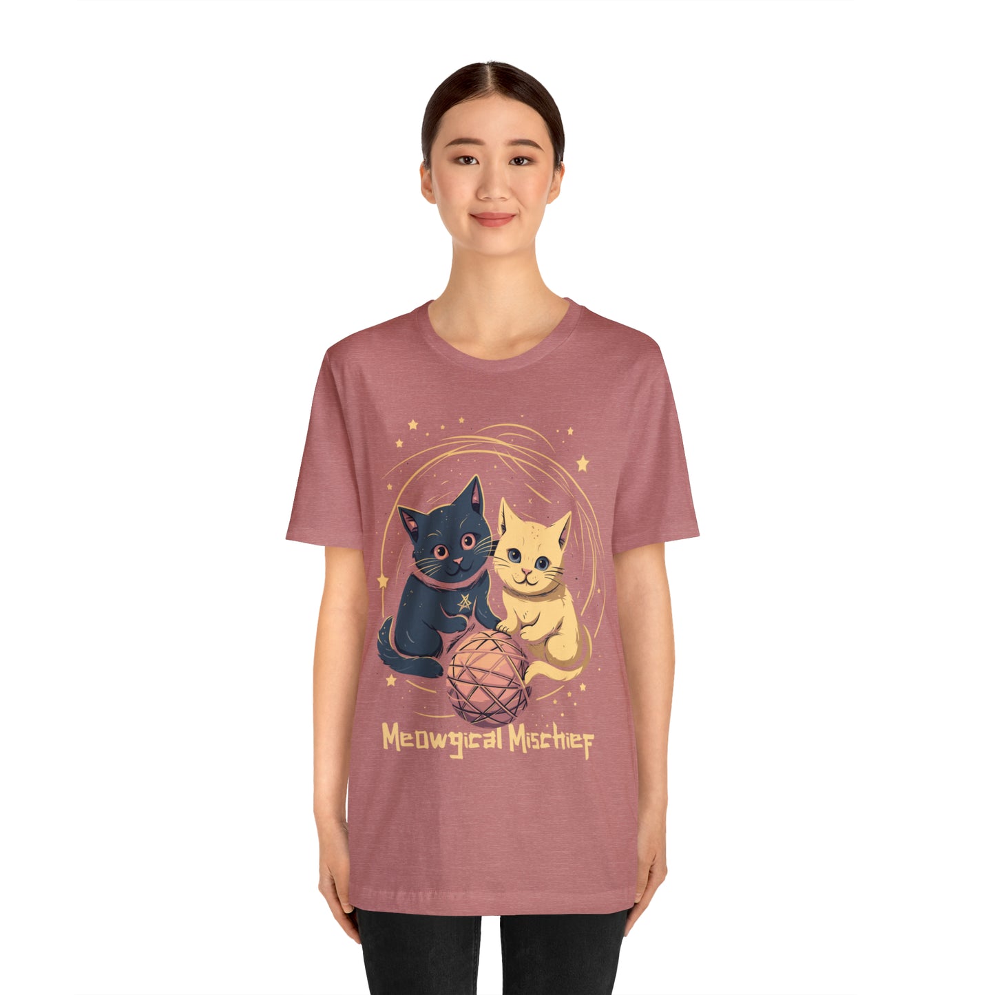 Meowgical Mischief Halloween Black Cat Magic Feline T-Shirt