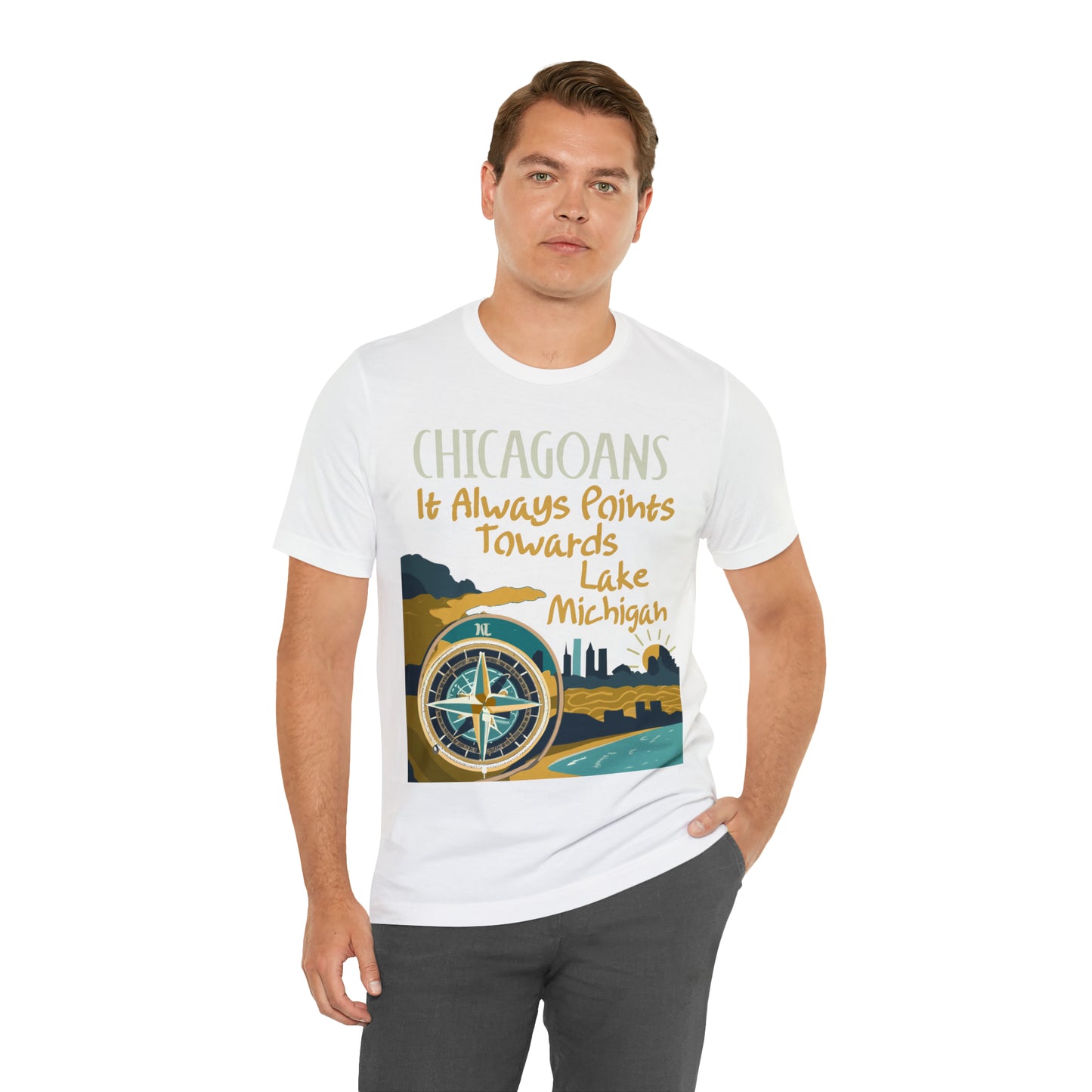 Chicago Compass Always Pointing to Lake Michigan T-Shirt