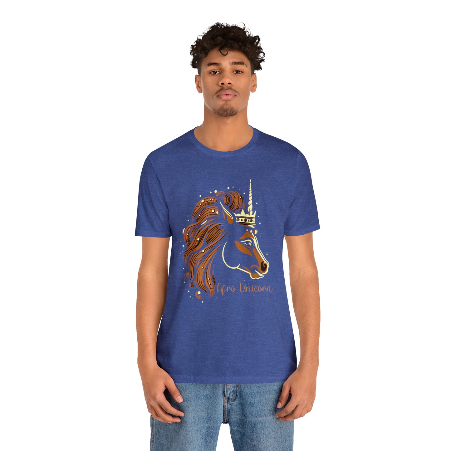 Afro Unicorn with crown - Regal Whimsical Majestic Fantasy Royal T-Shirt