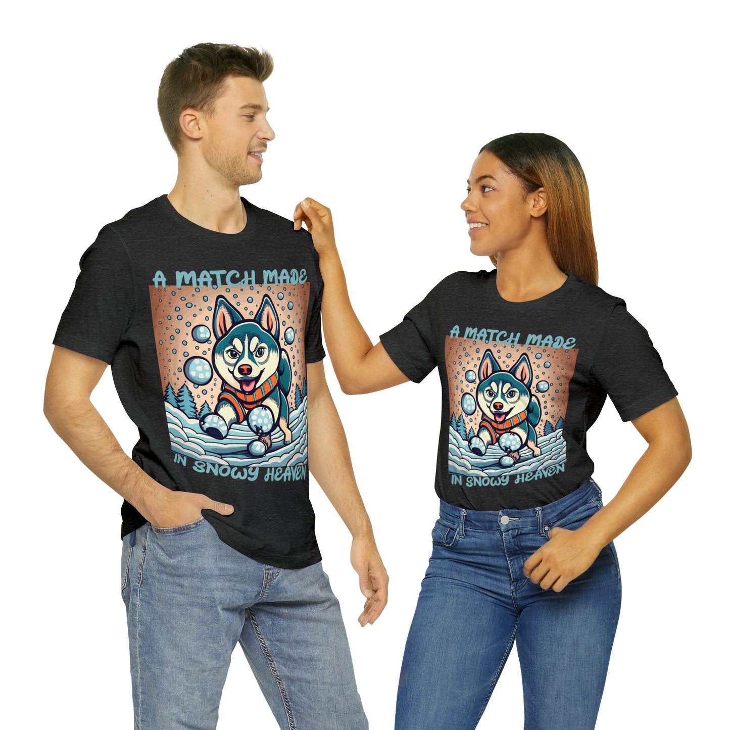 Winter Wonderland Husky Love Match Made In Snowy Heaven T-Shirt