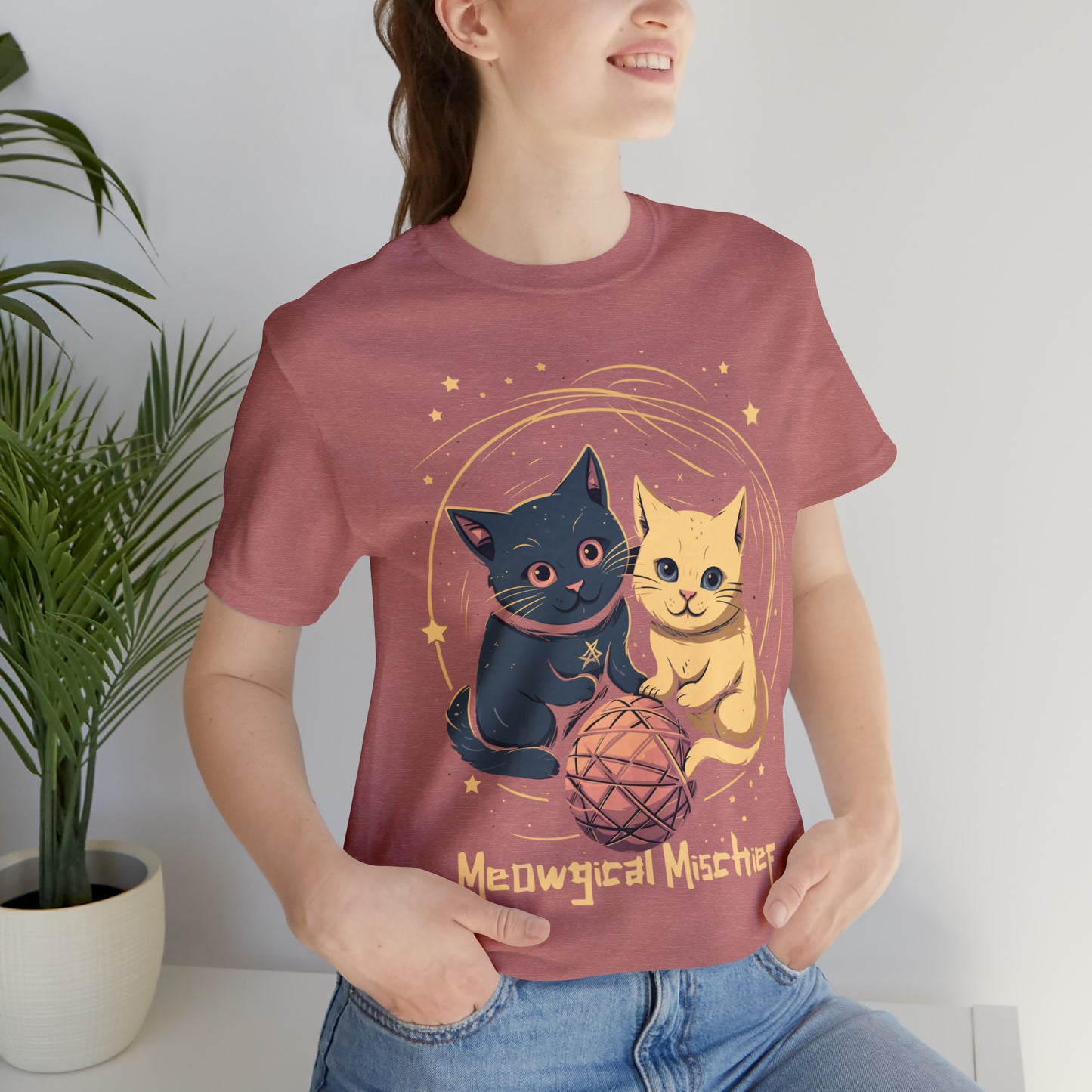 Meowgical Mischief Halloween Black Cat Magic Feline T-Shirt