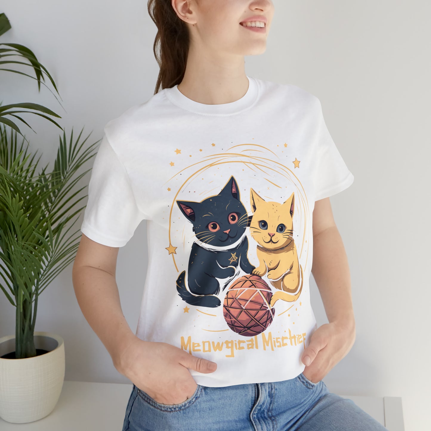 Meowgical Mischief Halloween Black Cat Magic Feline T-Shirt