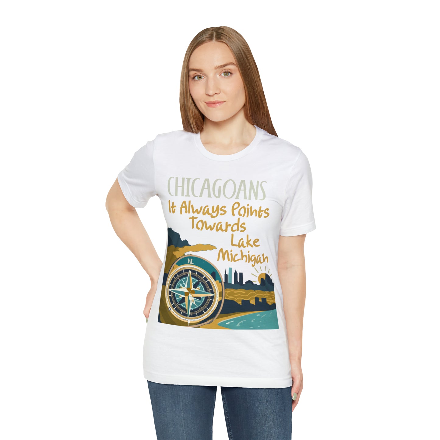 Chicago Compass Always Pointing to Lake Michigan T-Shirt