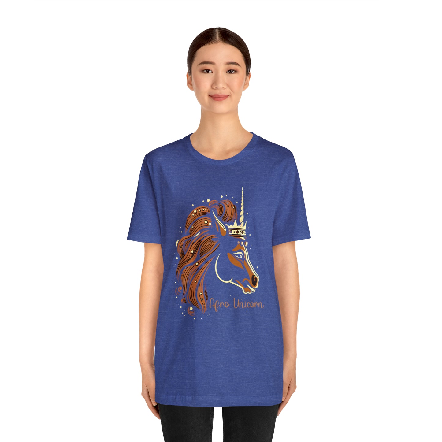 Afro Unicorn with crown - Regal Whimsical Majestic Fantasy Royal T-Shirt