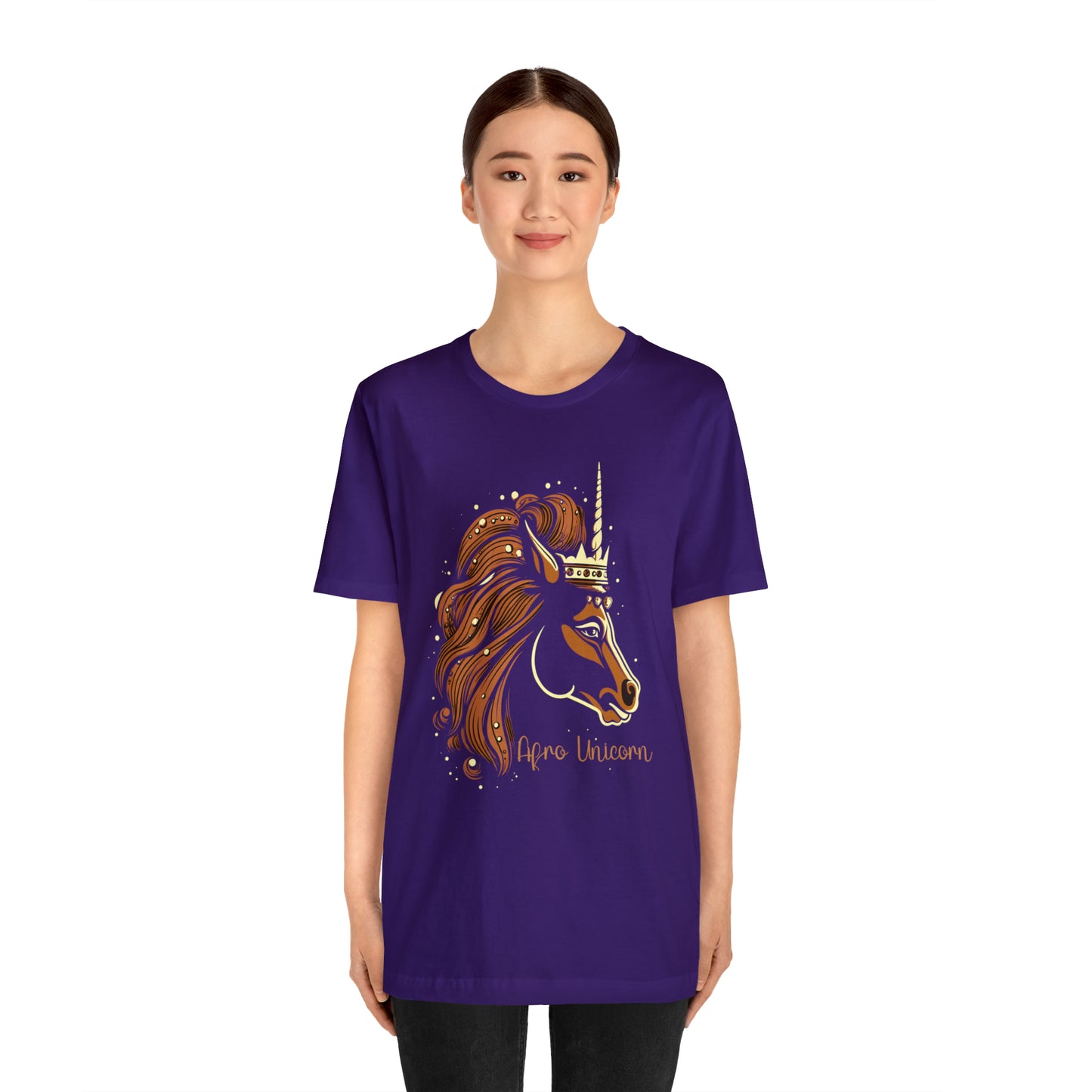 Afro Unicorn with crown - Regal Whimsical Majestic Fantasy Royal T-Shirt