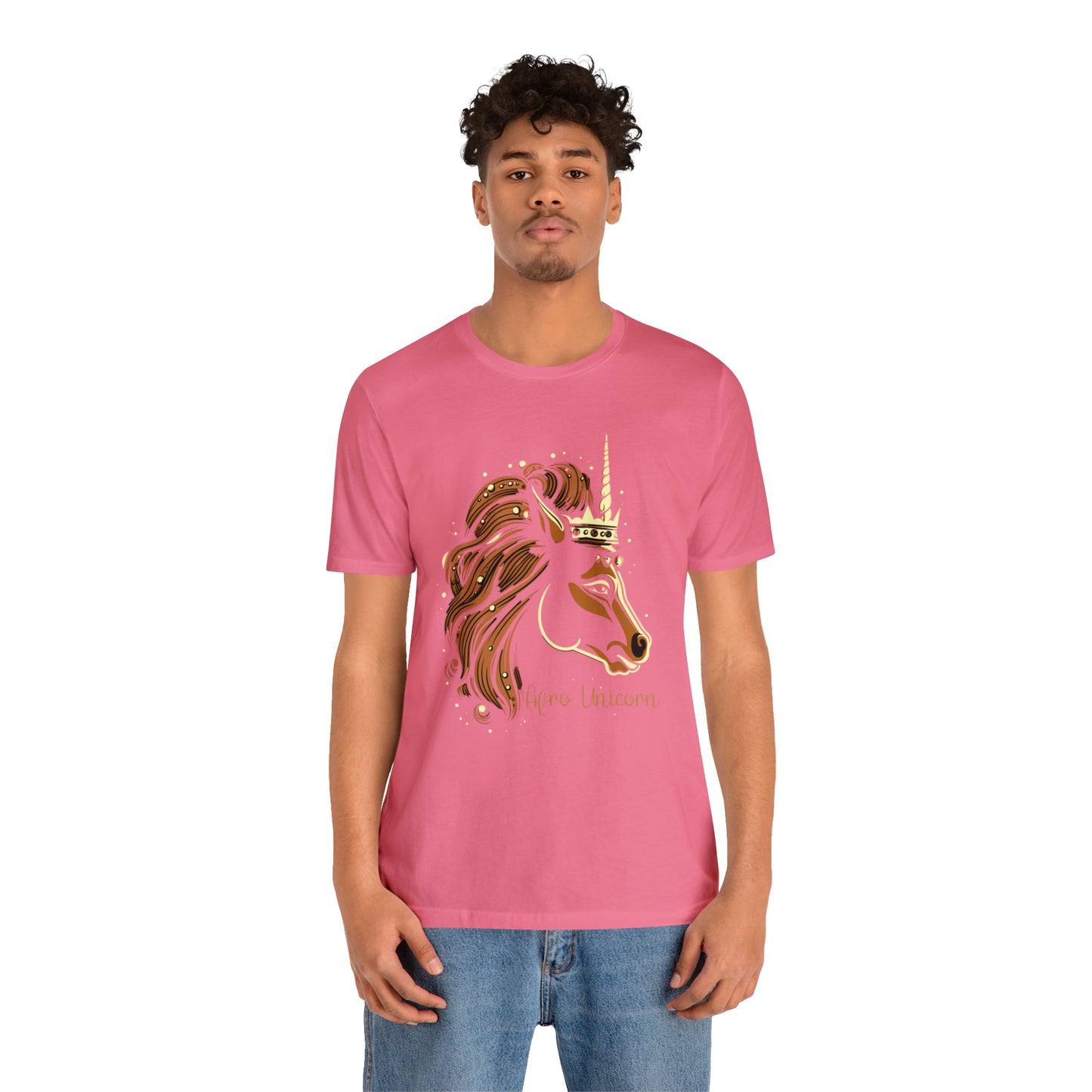 Afro Unicorn with crown - Regal Whimsical Majestic Fantasy Royal T-Shirt