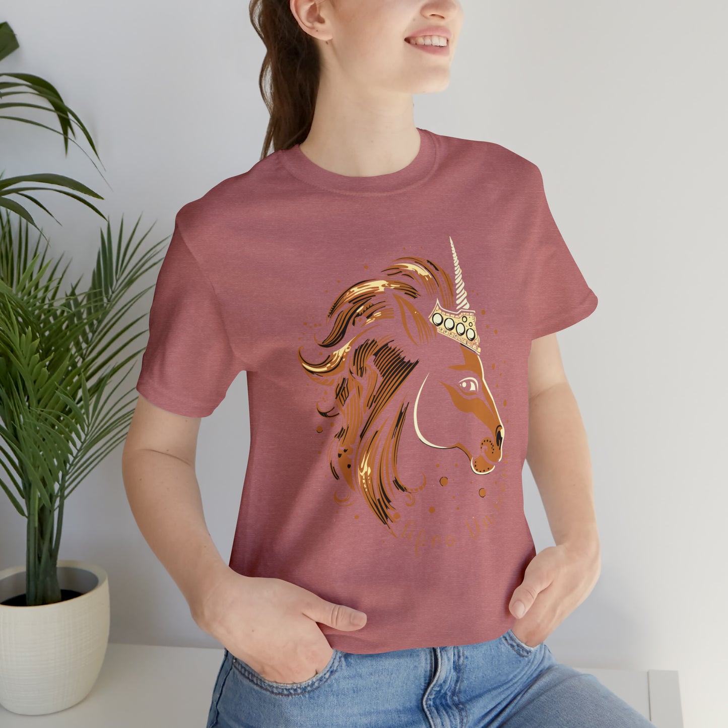 Afro Unicorn with crown - Regal Whimsical Majestic Fantasy Royal T-Shirt