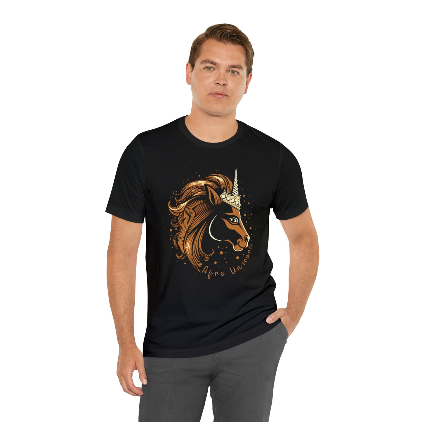 Afro Unicorn with crown - Regal Whimsical Majestic Fantasy Royal T-Shirt