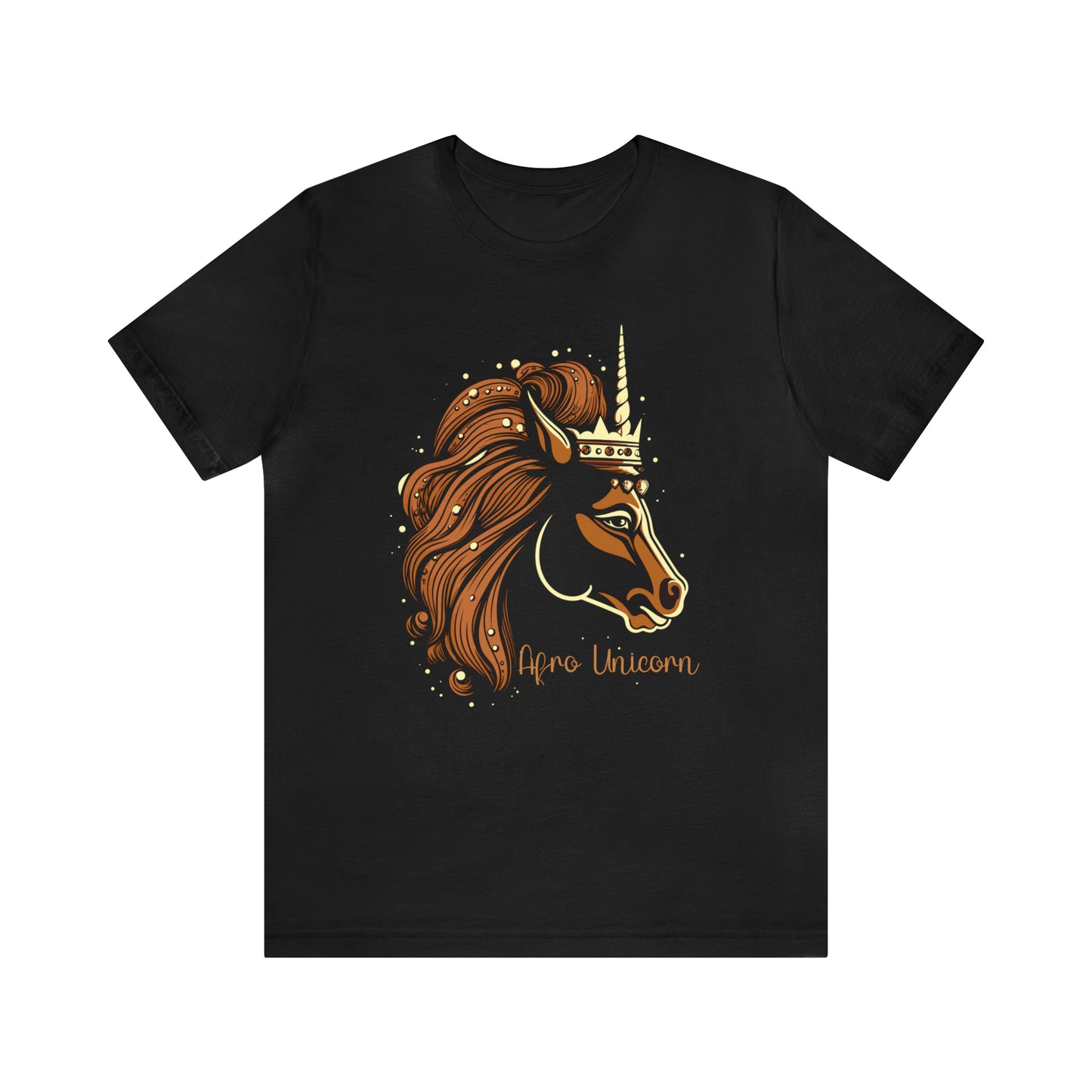 Afro Unicorn with crown - Regal Whimsical Majestic Fantasy Royal T-Shirt