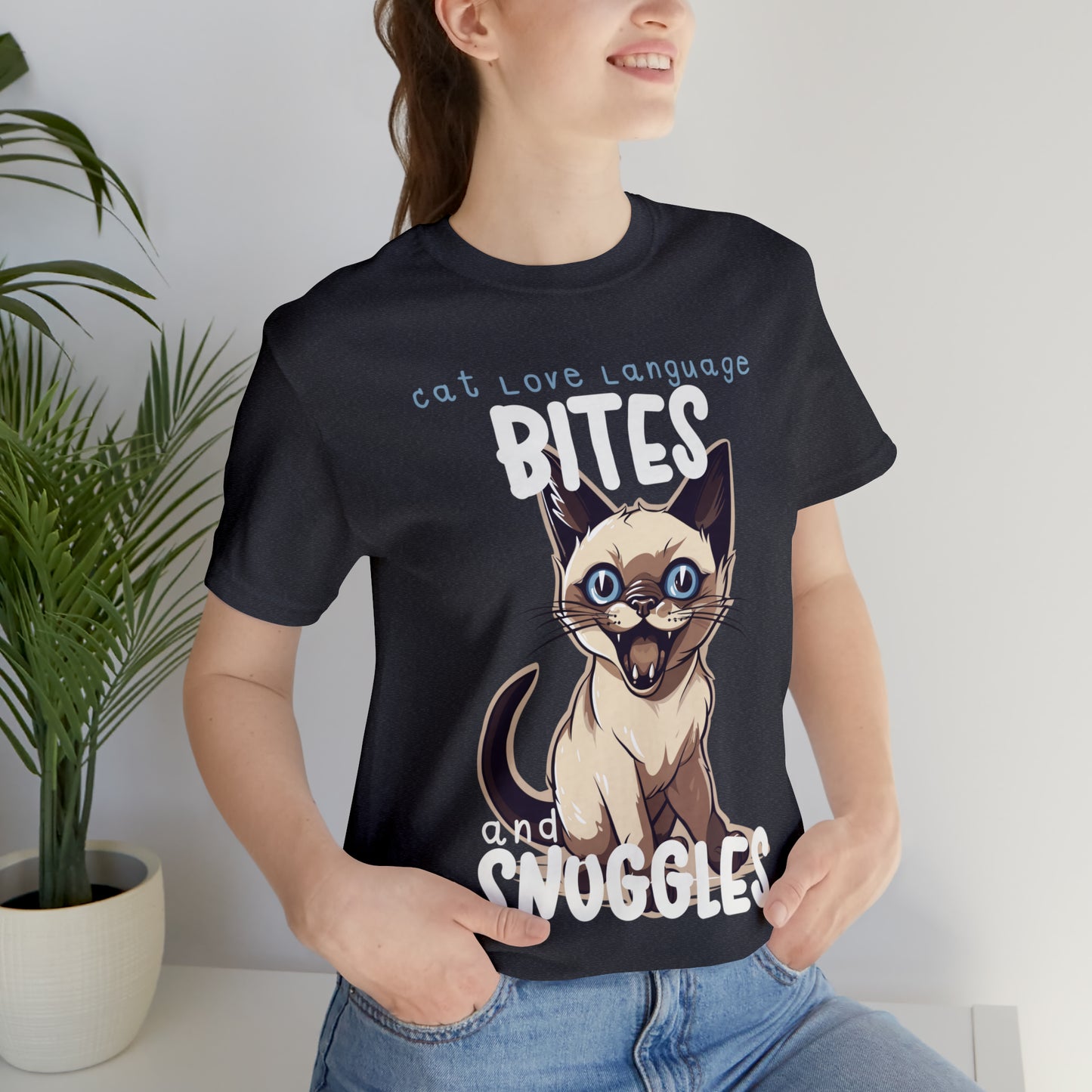 Cat Love Language Bites and Snuggles Kitten Meow T-Shirt