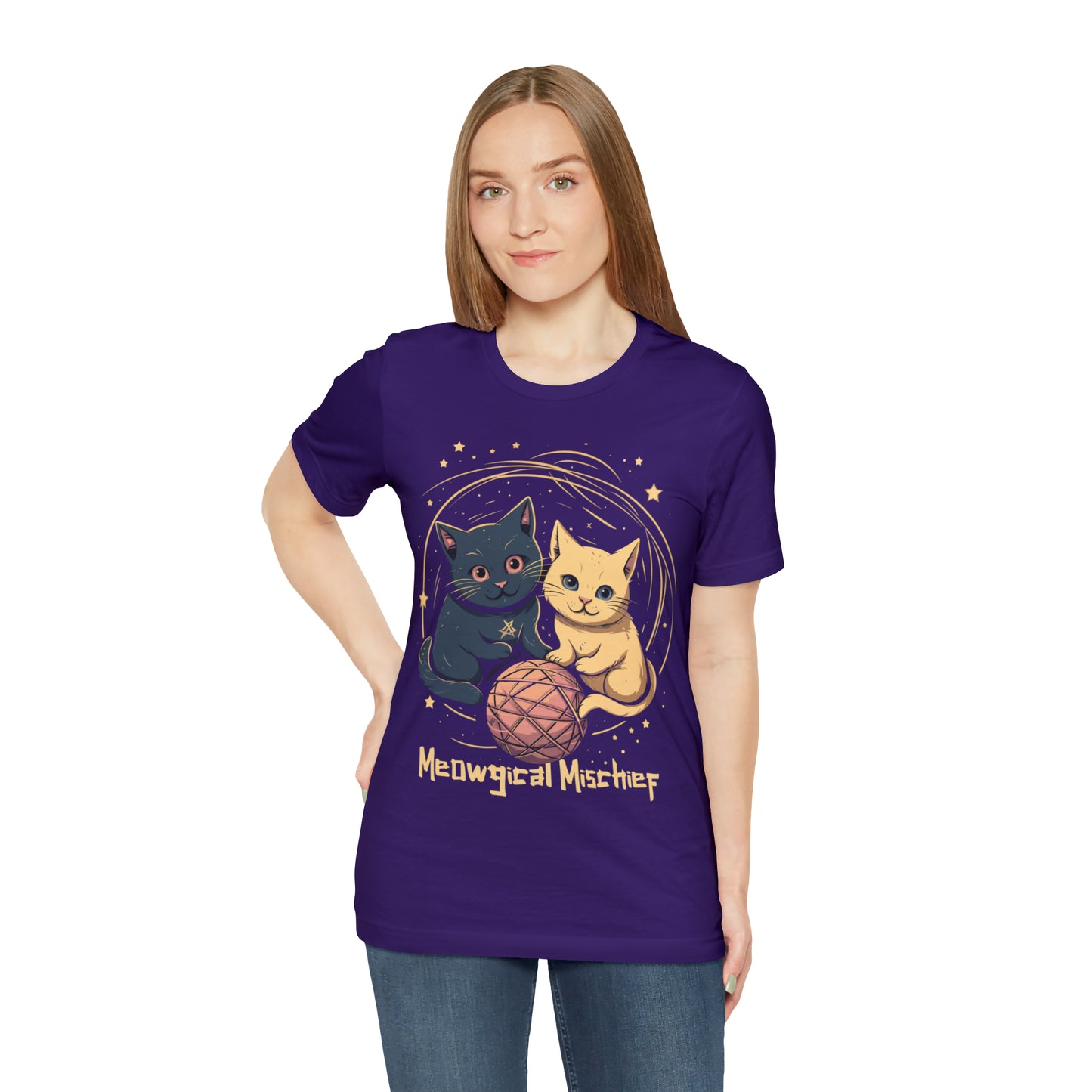 Meowgical Mischief Halloween Black Cat Magic Feline T-Shirt