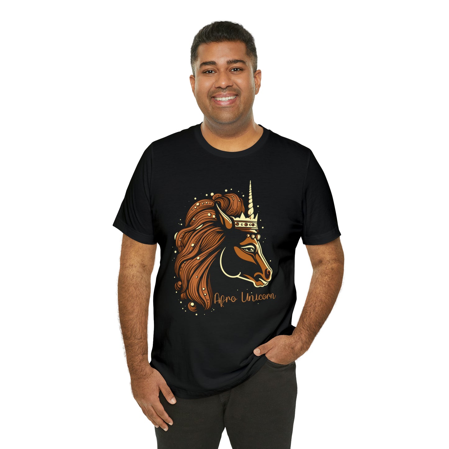 Afro Unicorn with crown - Regal Whimsical Majestic Fantasy Royal T-Shirt