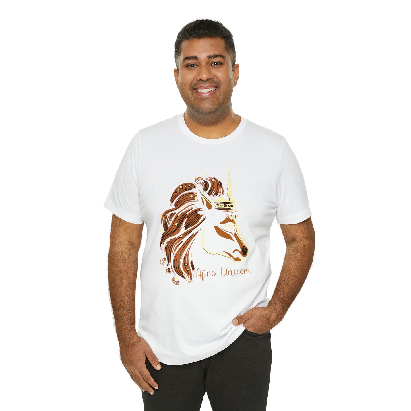 Afro Unicorn with crown - Regal Whimsical Majestic Fantasy Royal T-Shirt