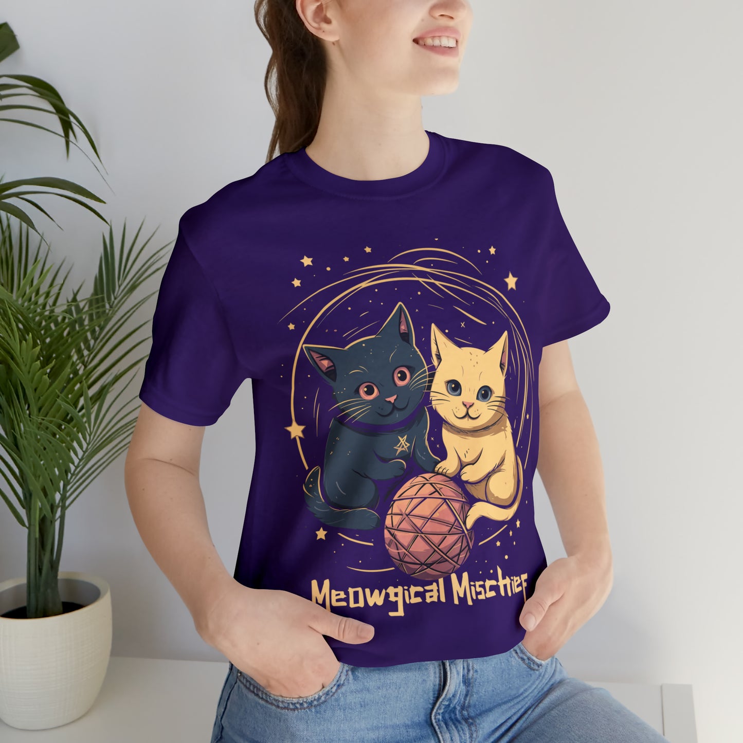 Meowgical Mischief Halloween Black Cat Magic Feline T-Shirt