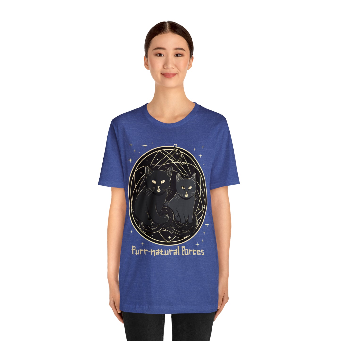 Purr-natural Forces Halloween Black Cat Magic Feline T-Shirt