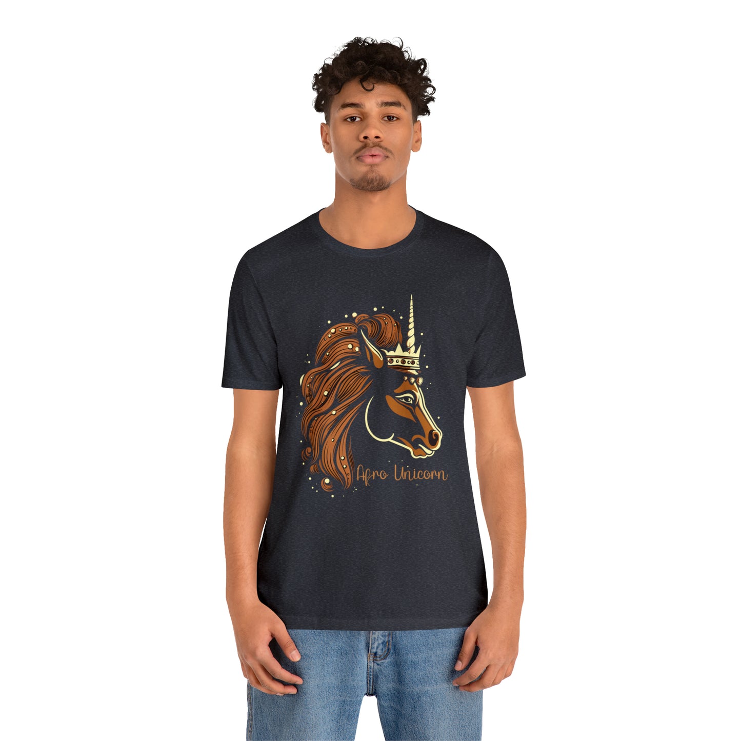 Afro Unicorn with crown - Regal Whimsical Majestic Fantasy Royal T-Shirt