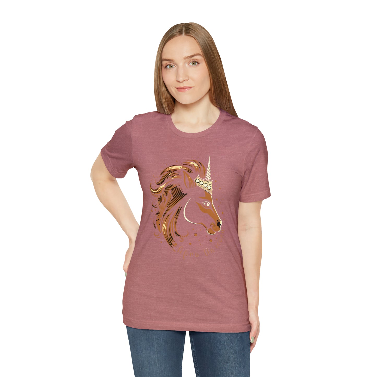 Afro Unicorn with crown - Regal Whimsical Majestic Fantasy Royal T-Shirt