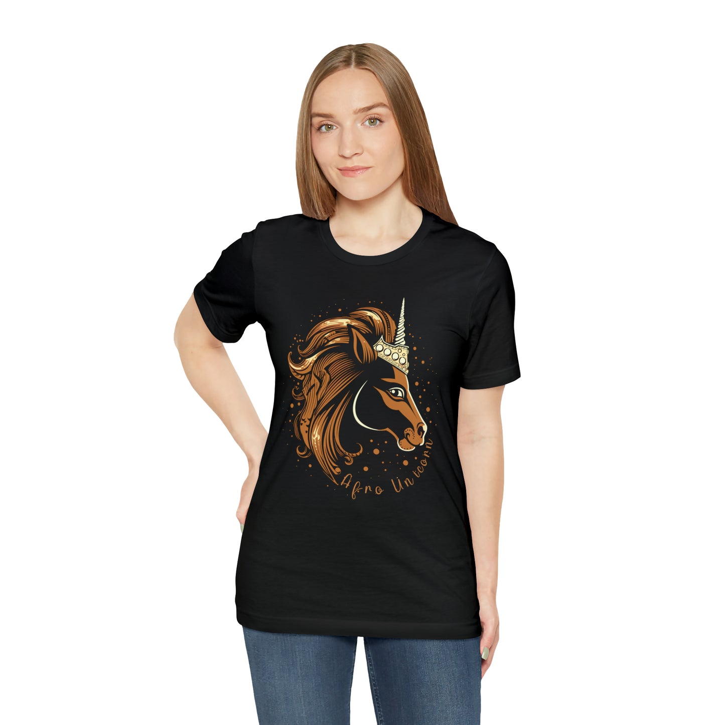 Afro Unicorn with crown - Regal Whimsical Majestic Fantasy Royal T-Shirt