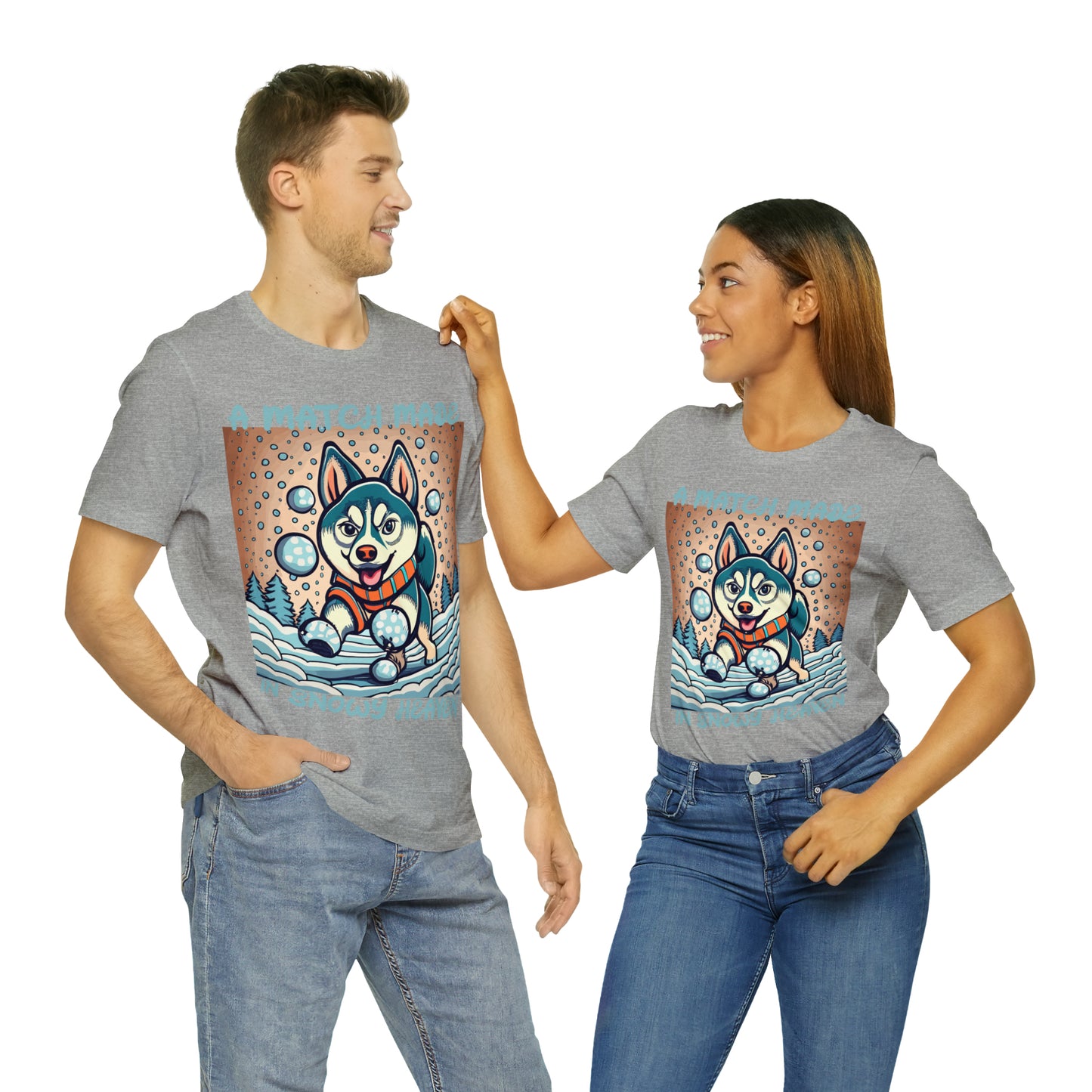 Winter Wonderland Husky Love Match Made In Snowy Heaven T-Shirt