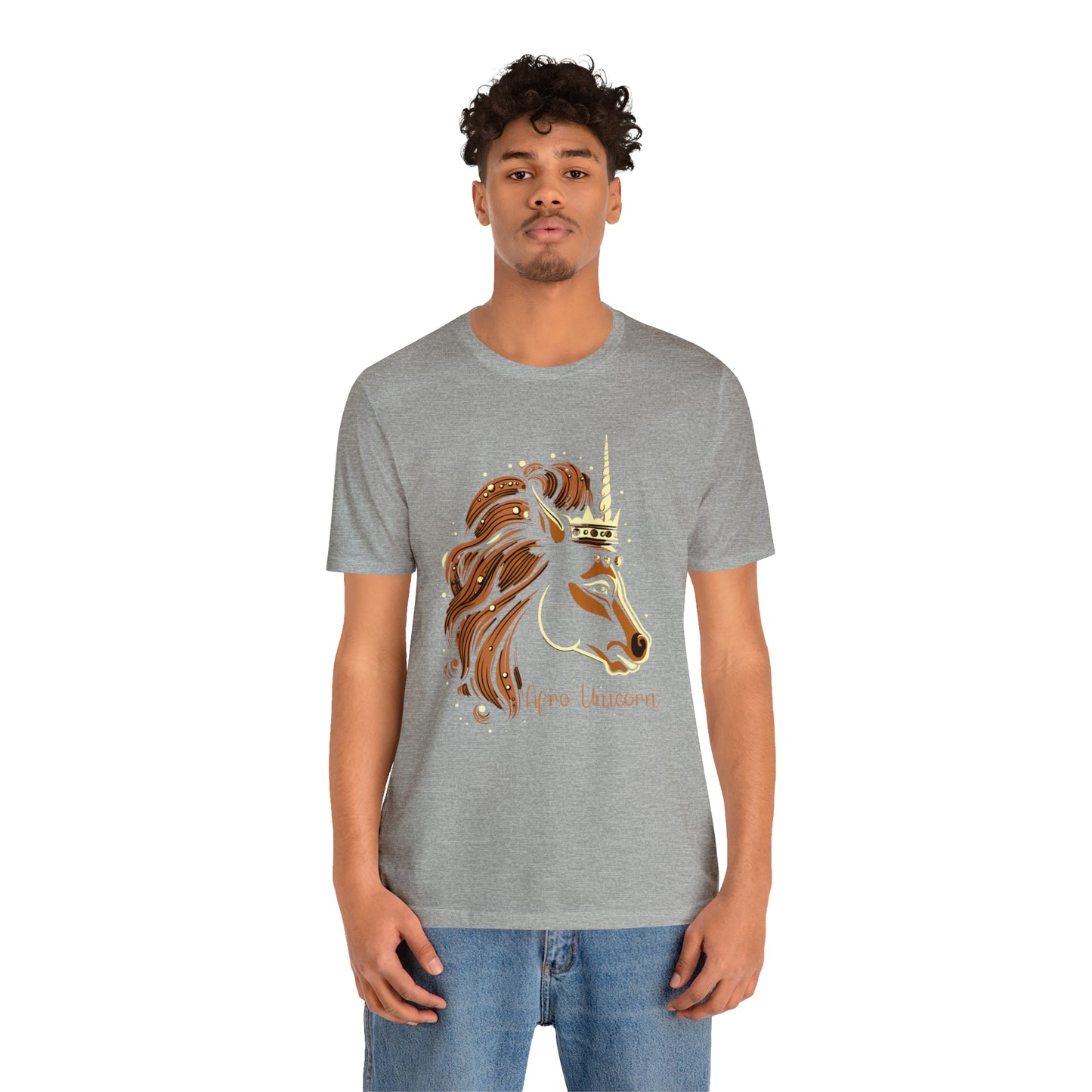 Afro Unicorn with crown - Regal Whimsical Majestic Fantasy Royal T-Shirt