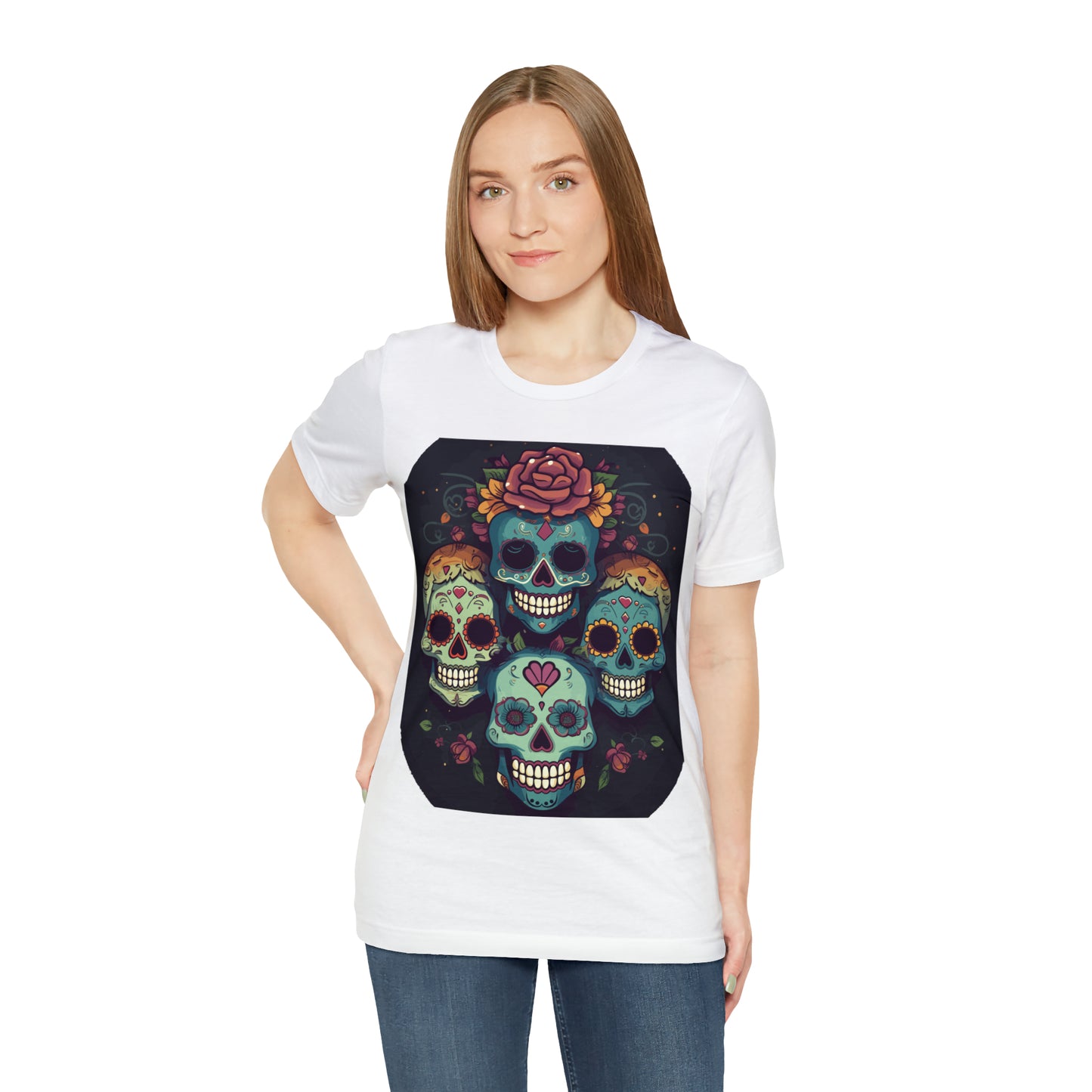 Sugar Skull Day Of The Dead Halloween Mexican Skeleton T-Shirt