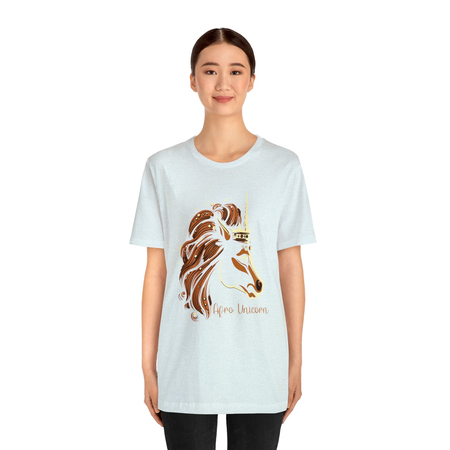 Afro Unicorn with crown - Regal Whimsical Majestic Fantasy Royal T-Shirt