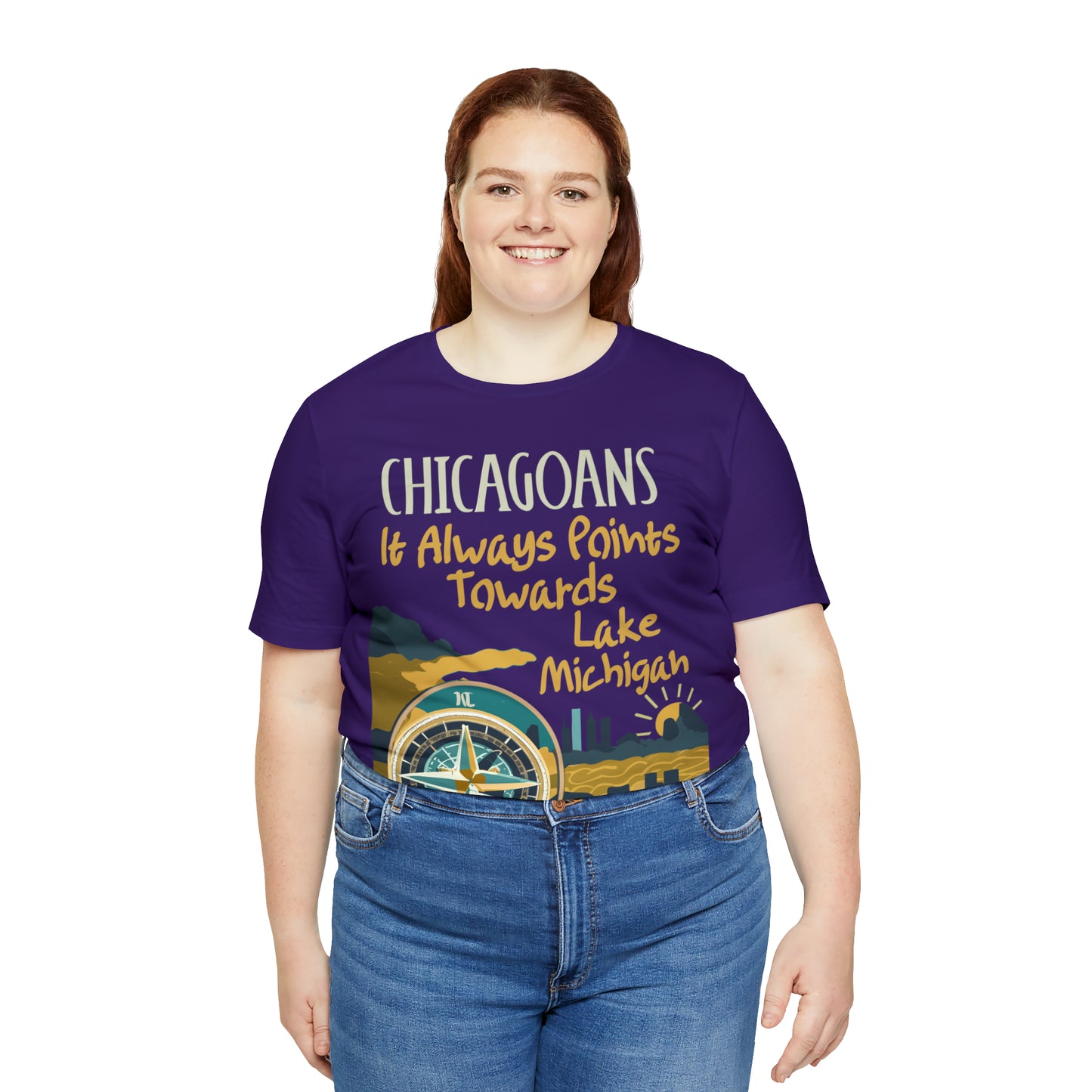 Chicago Compass Always Pointing to Lake Michigan T-Shirt