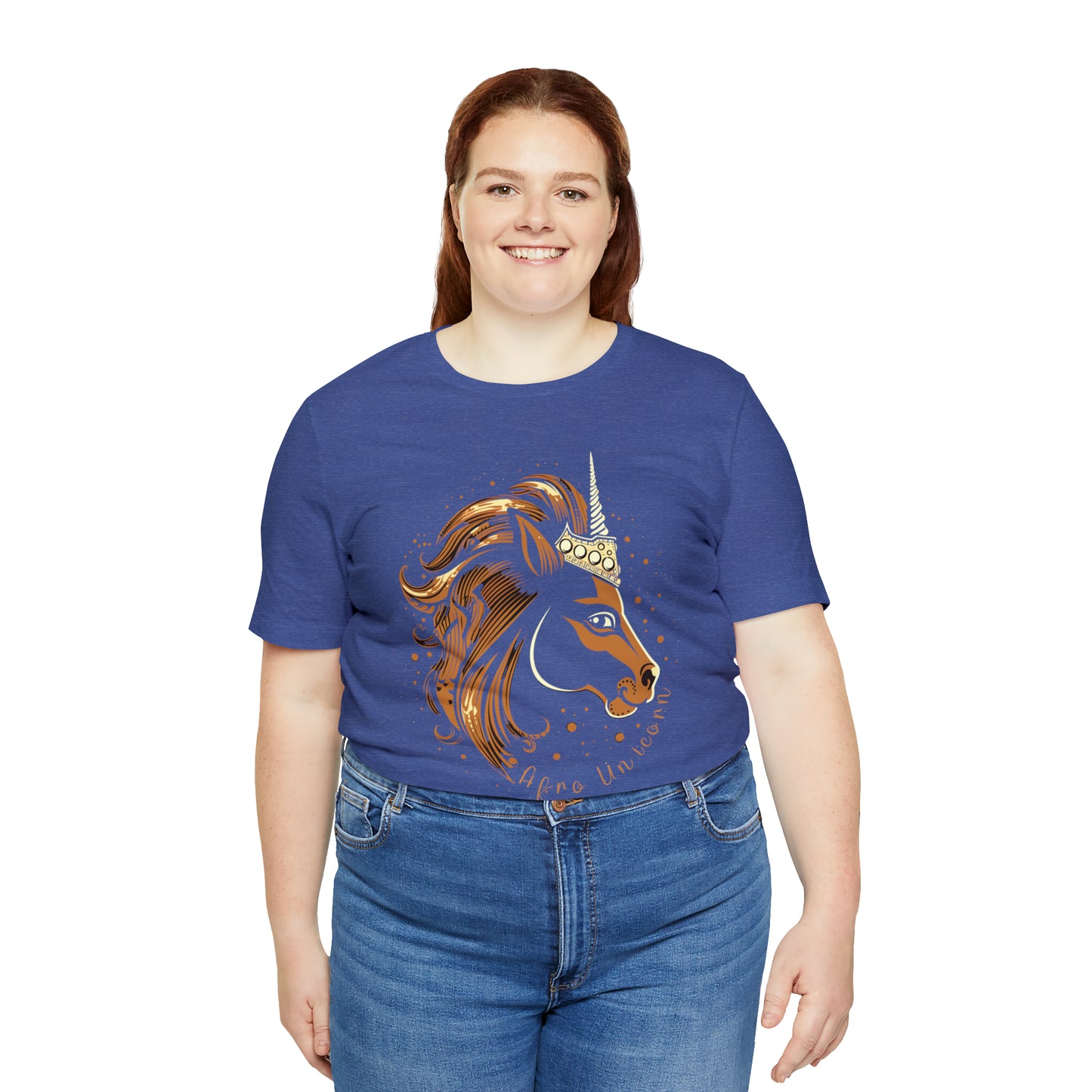 Afro Unicorn with crown - Regal Whimsical Majestic Fantasy Royal T-Shirt