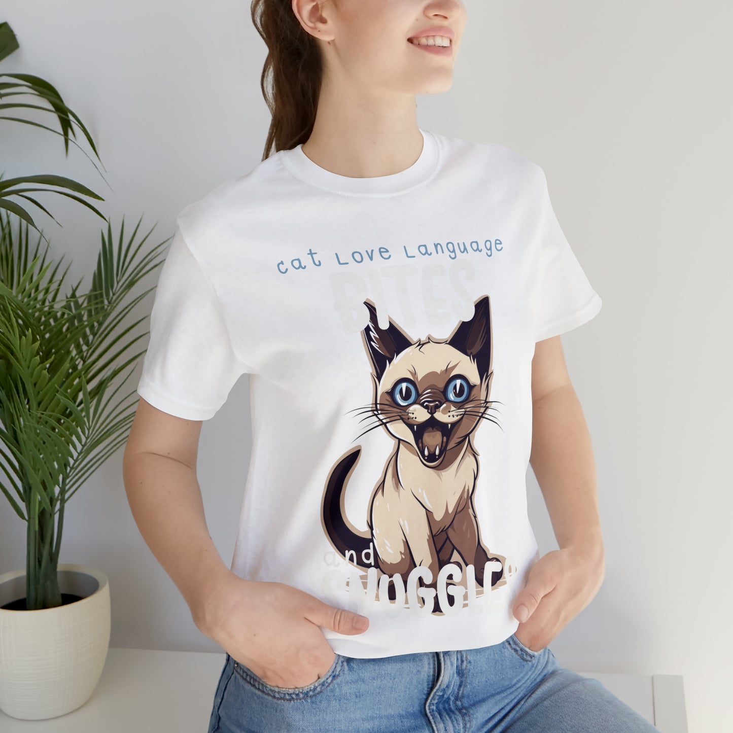 Cat Love Language Bites and Snuggles Kitten Meow T-Shirt