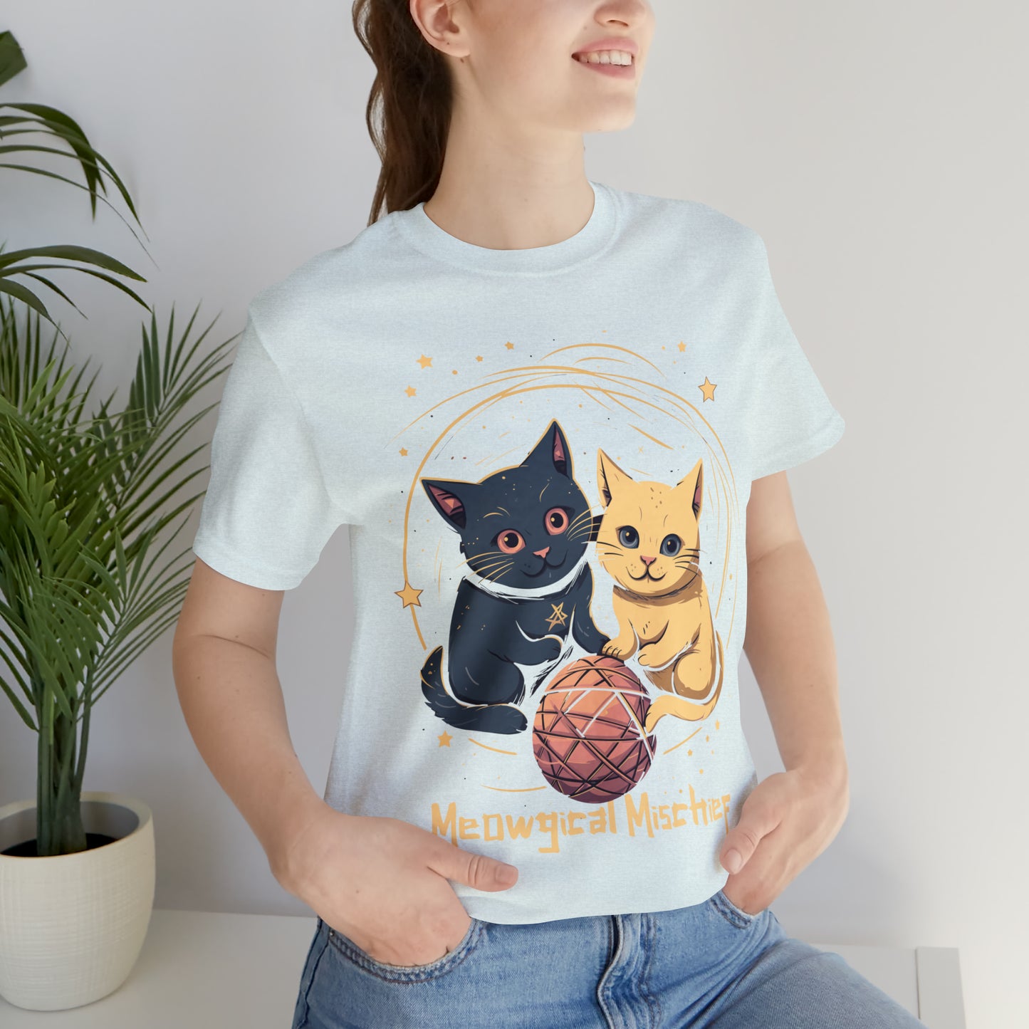 Meowgical Mischief Halloween Black Cat Magic Feline T-Shirt