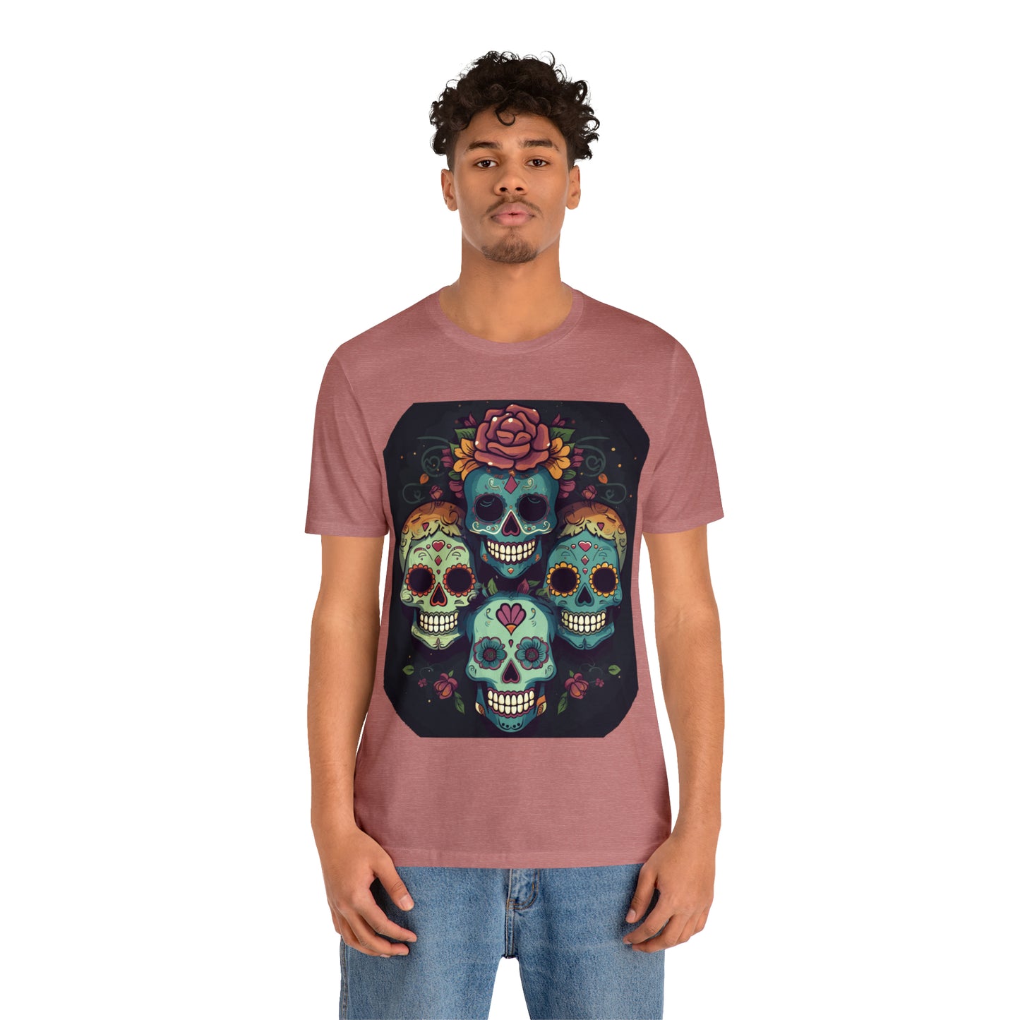 Sugar Skull Day Of The Dead Halloween Mexican Skeleton T-Shirt