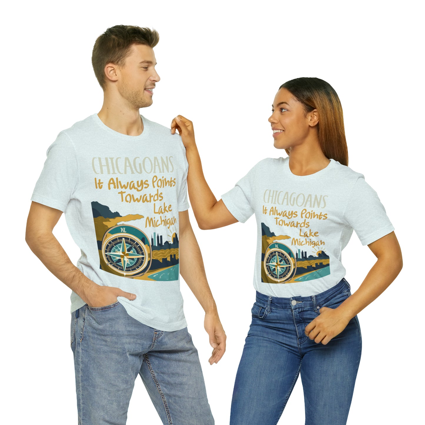 Chicago Compass Always Pointing to Lake Michigan T-Shirt