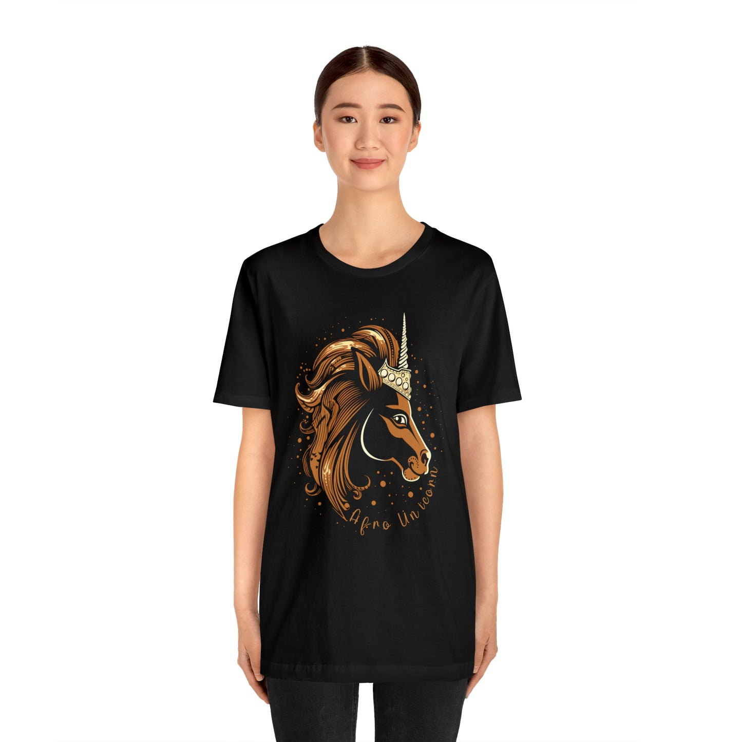 Afro Unicorn with crown - Regal Whimsical Majestic Fantasy Royal T-Shirt